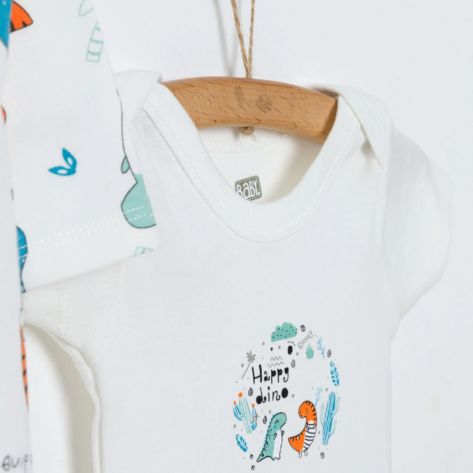 HelloBaby Baby Boy Jumpsuit-Body-Hat - Ecru - Image 4
