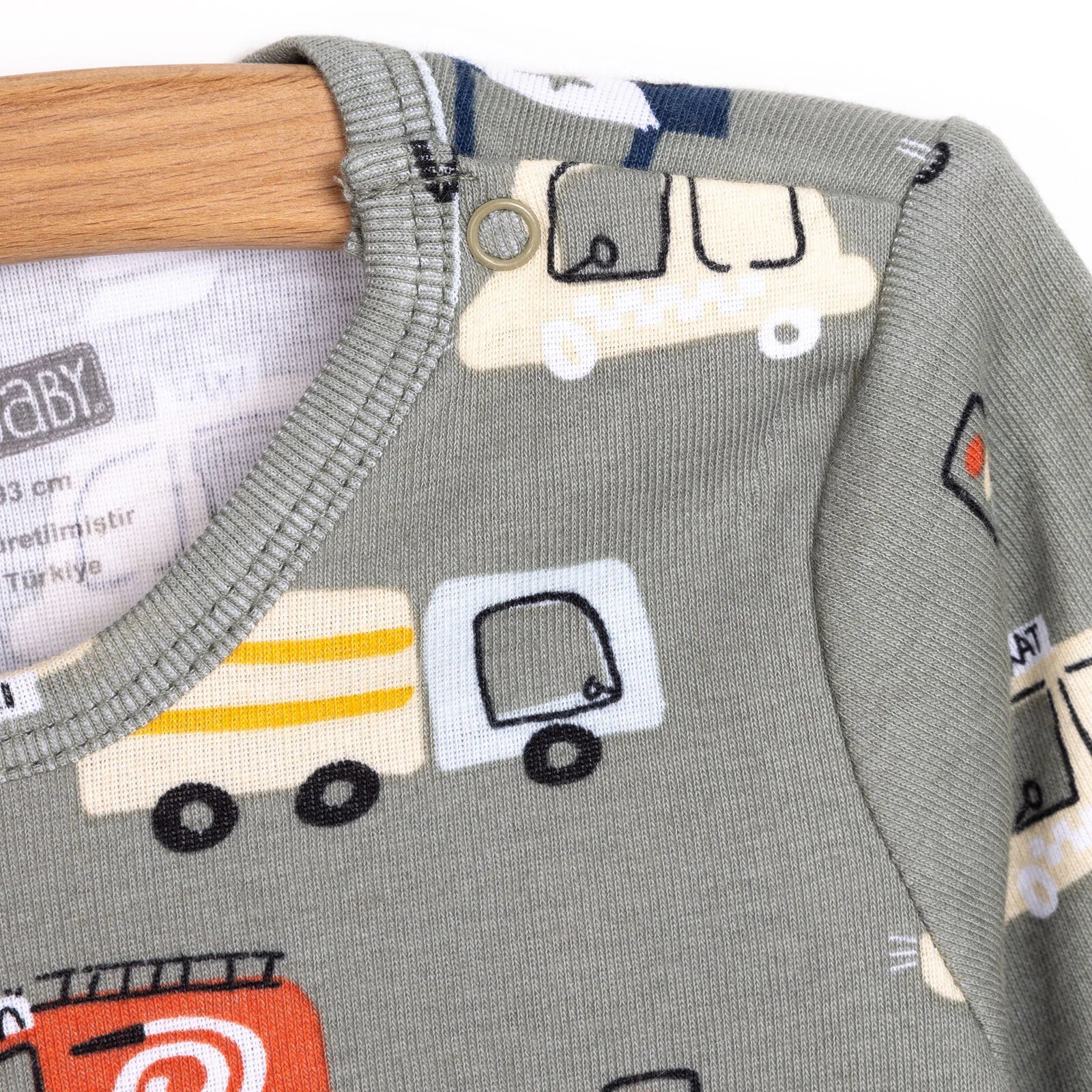 HelloBaby Baby Boy Long Sleeve Bodysuit 2pcs - Khaki - Image 3