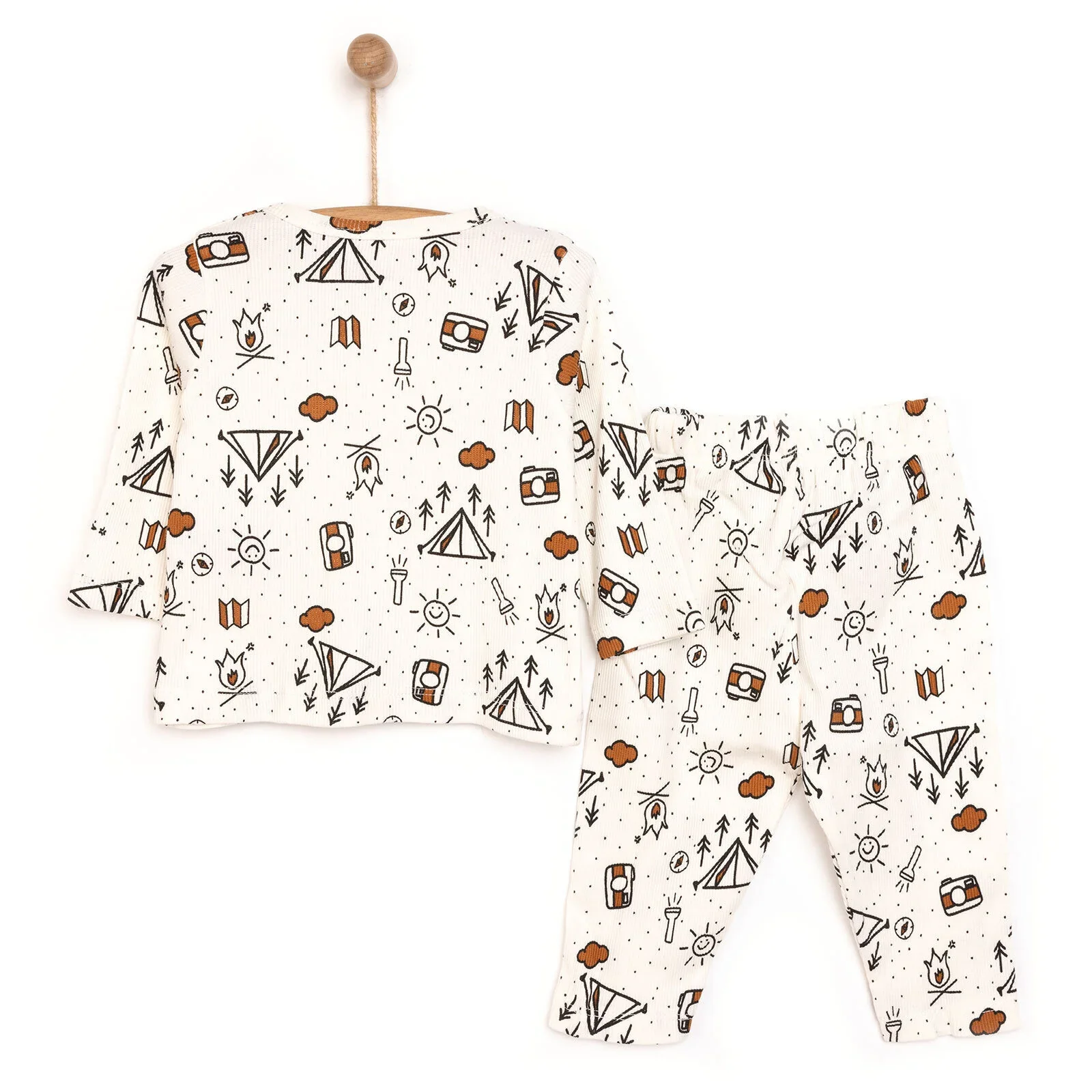 HelloBaby  Baby Boy Long Sleeve Pyjamas - Ecru - Image 2