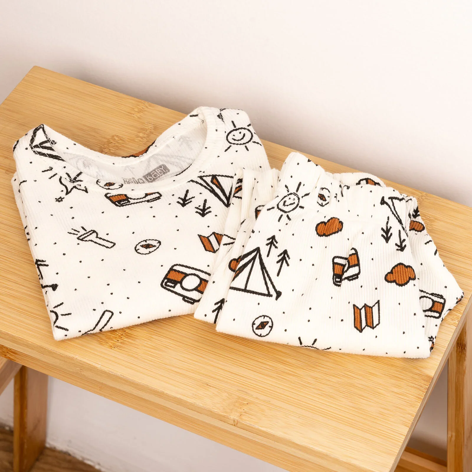 HelloBaby  Baby Boy Long Sleeve Pyjamas - Ecru - Image 3