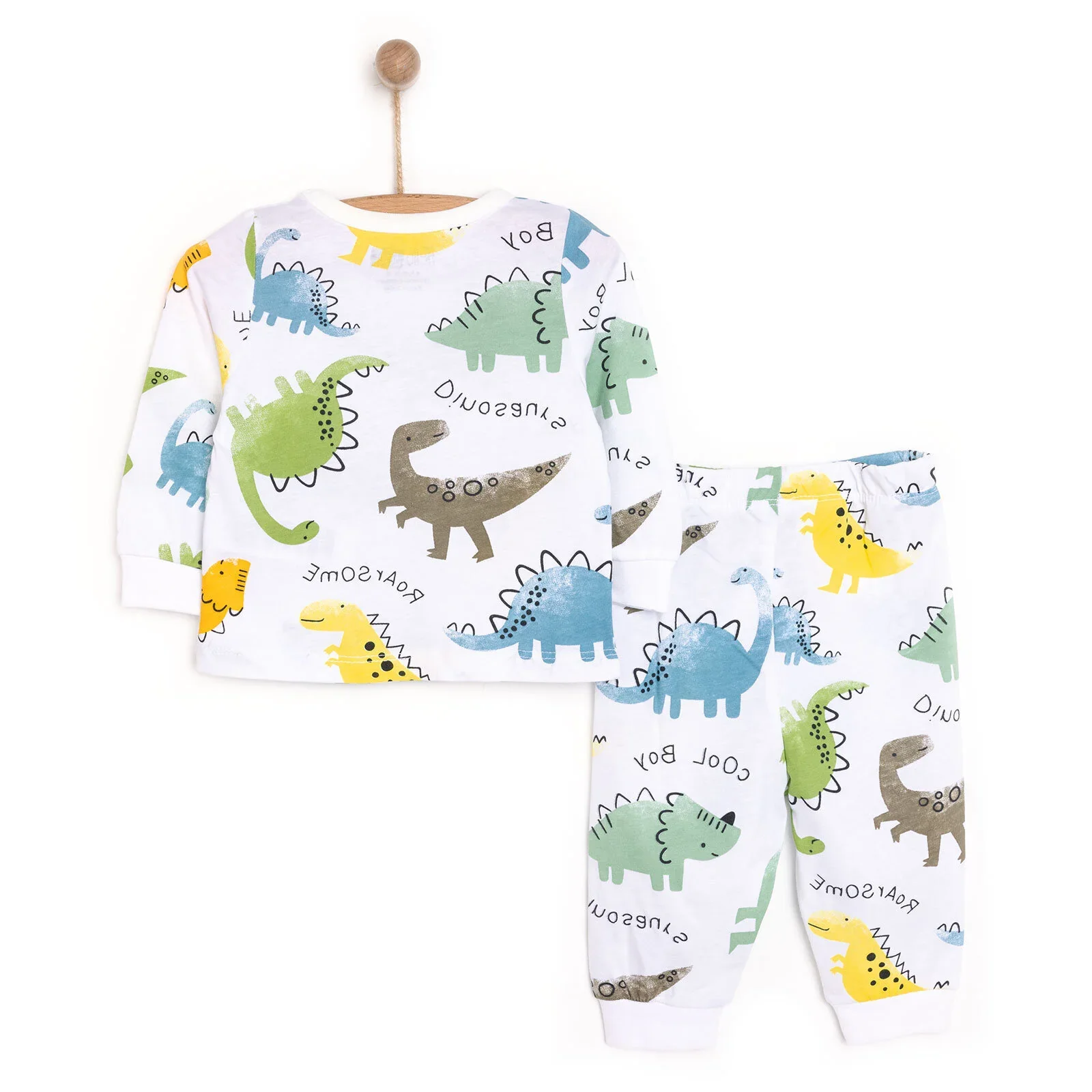 HelloBaby Baby Boy Long Sleeve Pyjamas Set - White - Image 2