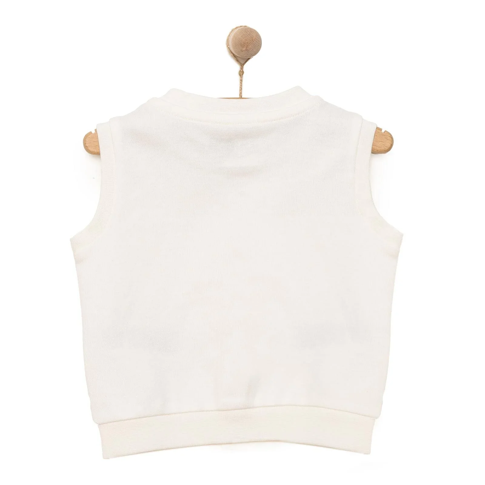 HelloBaby Baby Boy Ribbed Cardigan - Ecru - Image 2