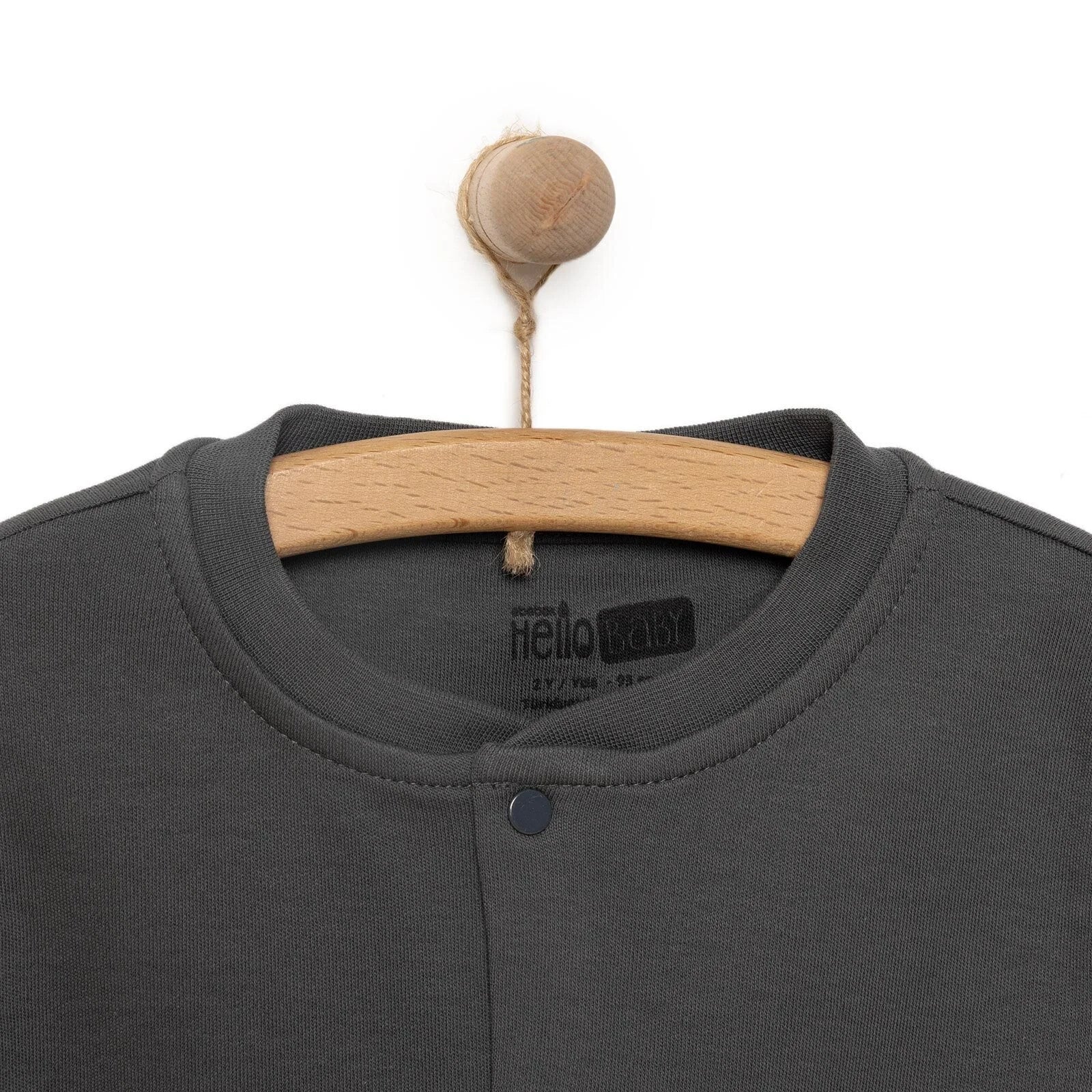 HelloBaby Baby Boy Ribbed Cardigan - Dark Grey - Image 3