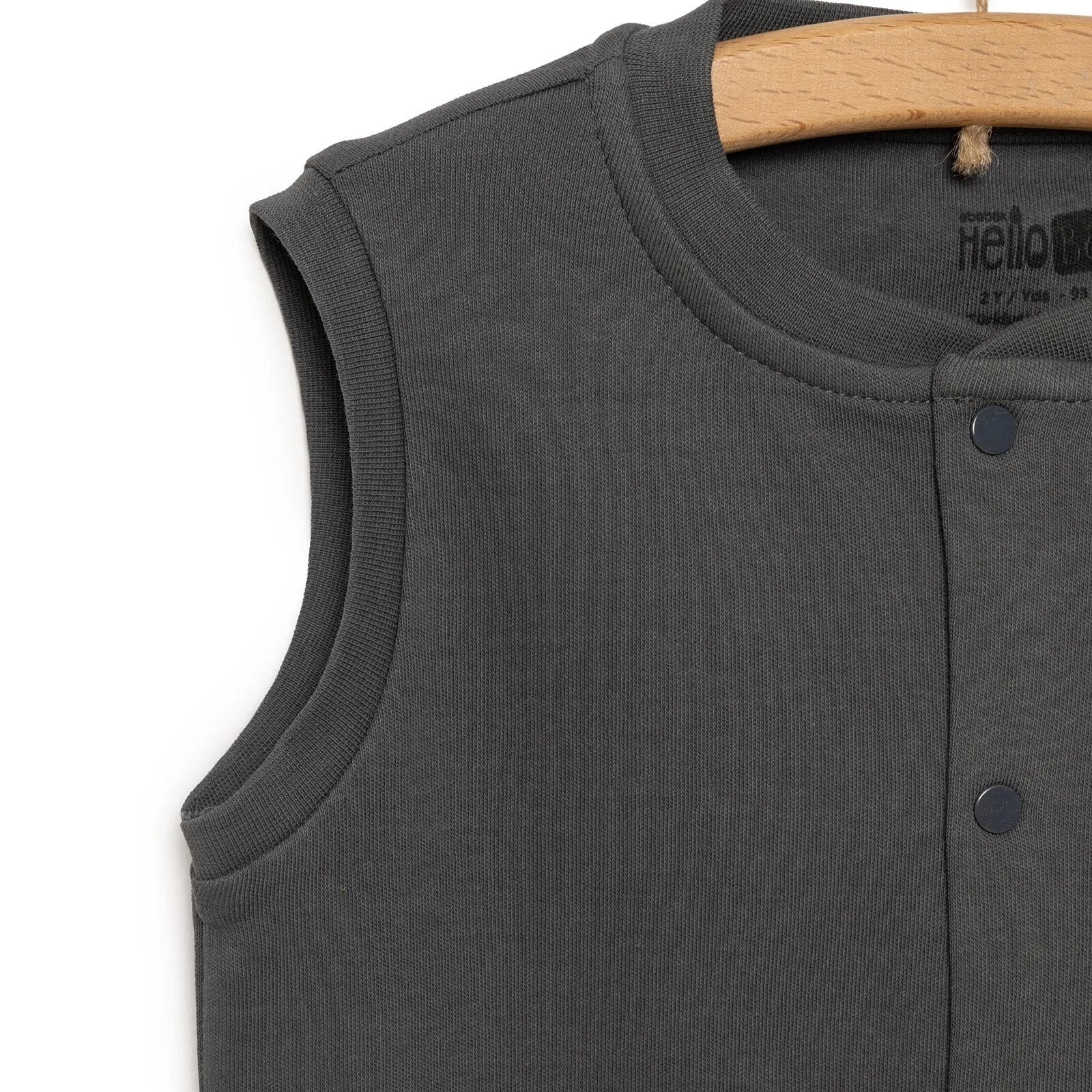 HelloBaby Baby Boy Ribbed Cardigan - Dark Grey - Image 4