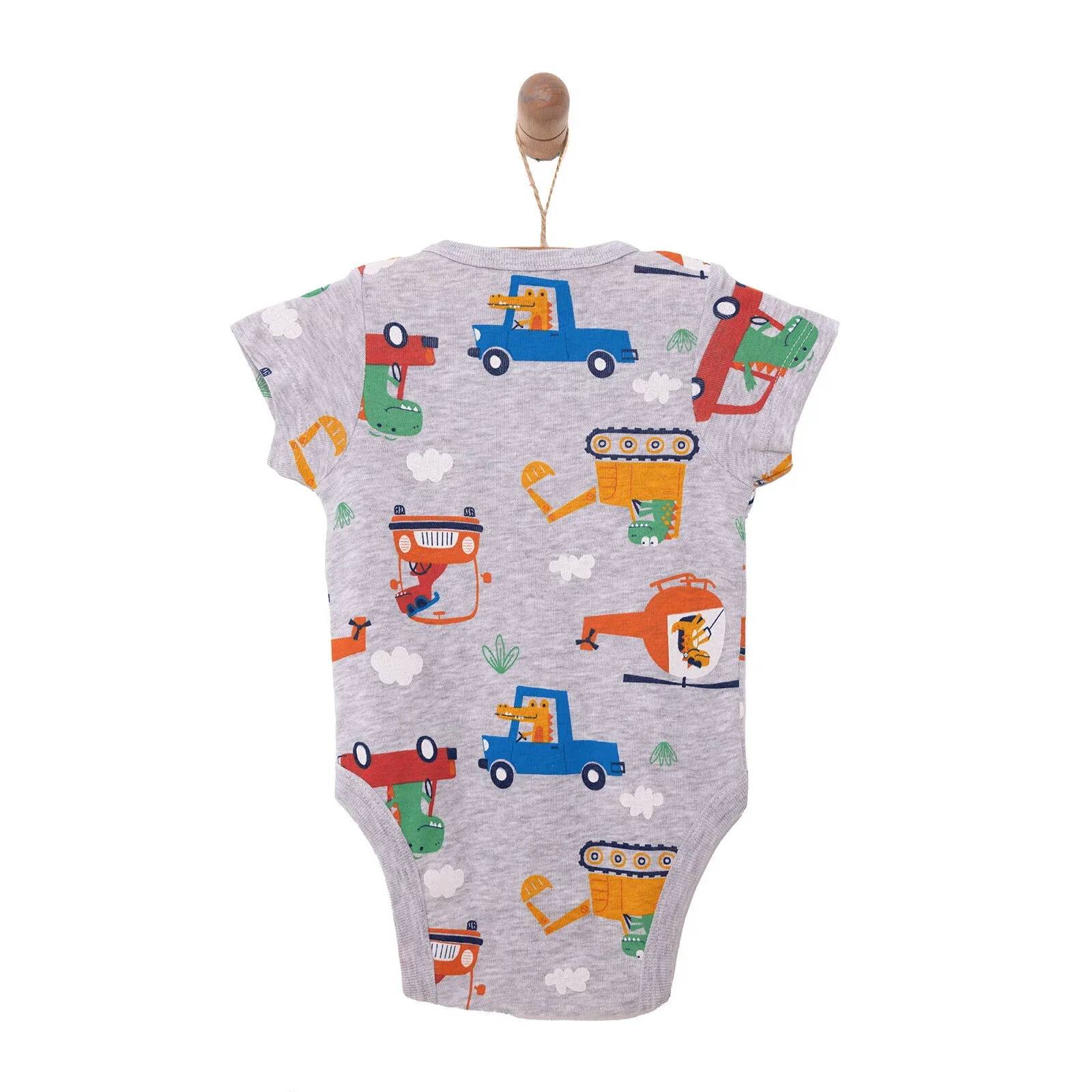 HelloBaby Baby Boy Short Sleeve Body - Grey Melange - Image 2