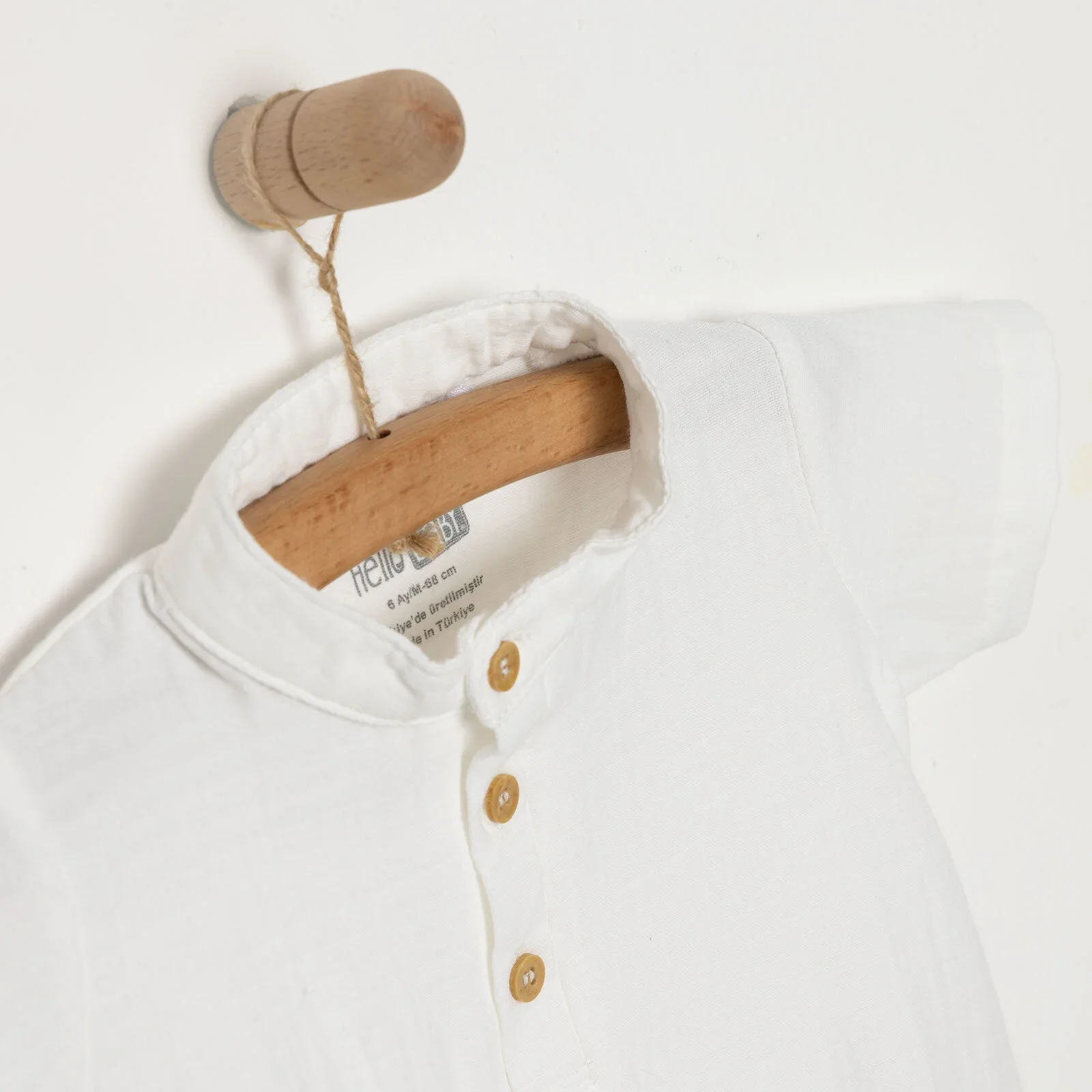 HelloBaby Baby Boy Short Sleeve Shirt Body - White - Image 3