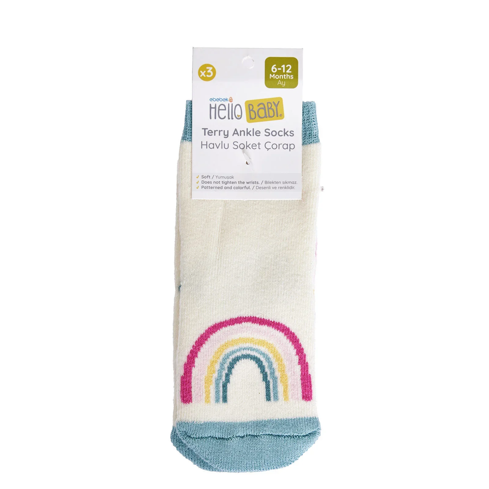HelloBaby Baby Girl Chenille Socks 3 Pcs - Light Pink - Image 4