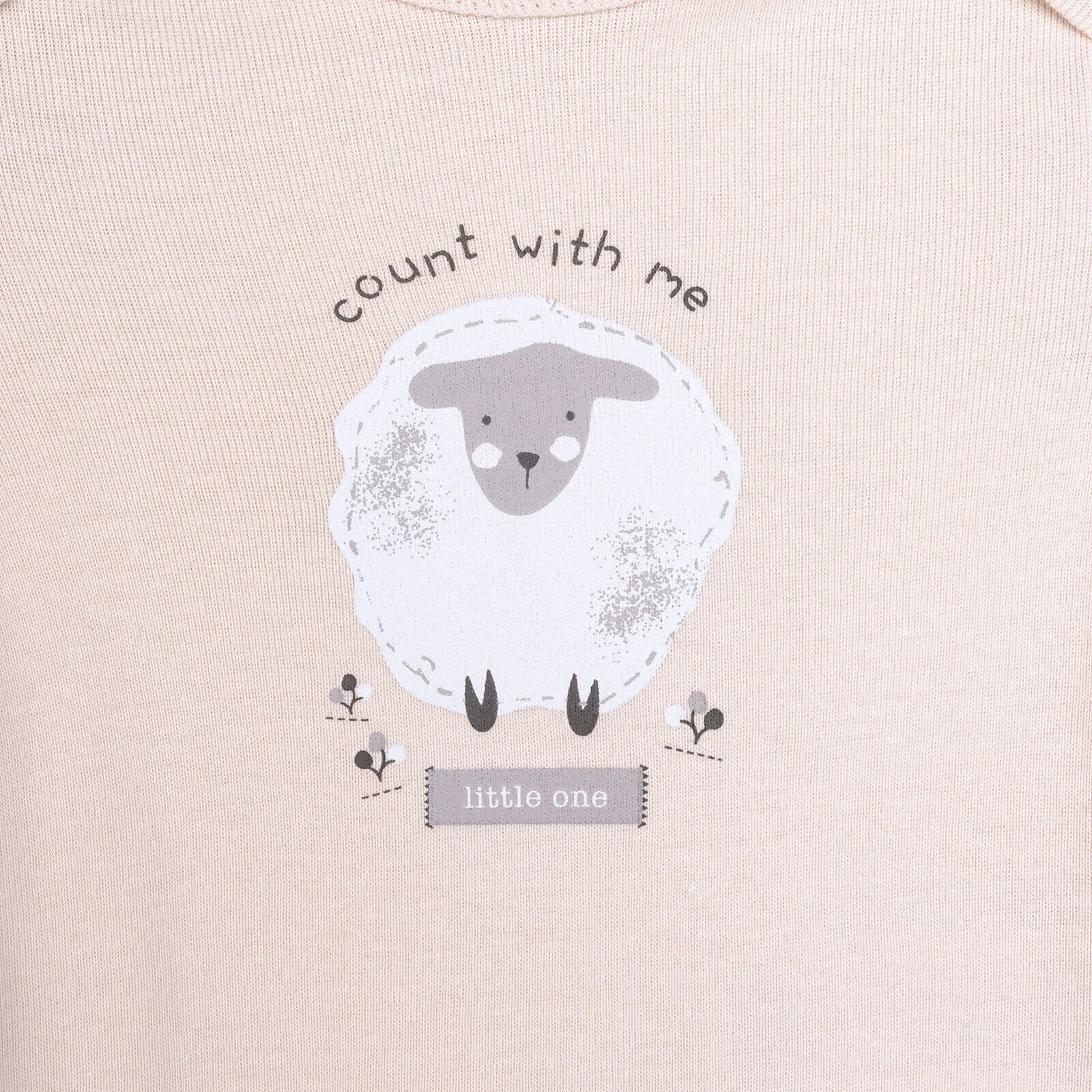 HelloBaby Baby Girl Long Sleeve Bodysuit 2 pcs - Beige - Image 4