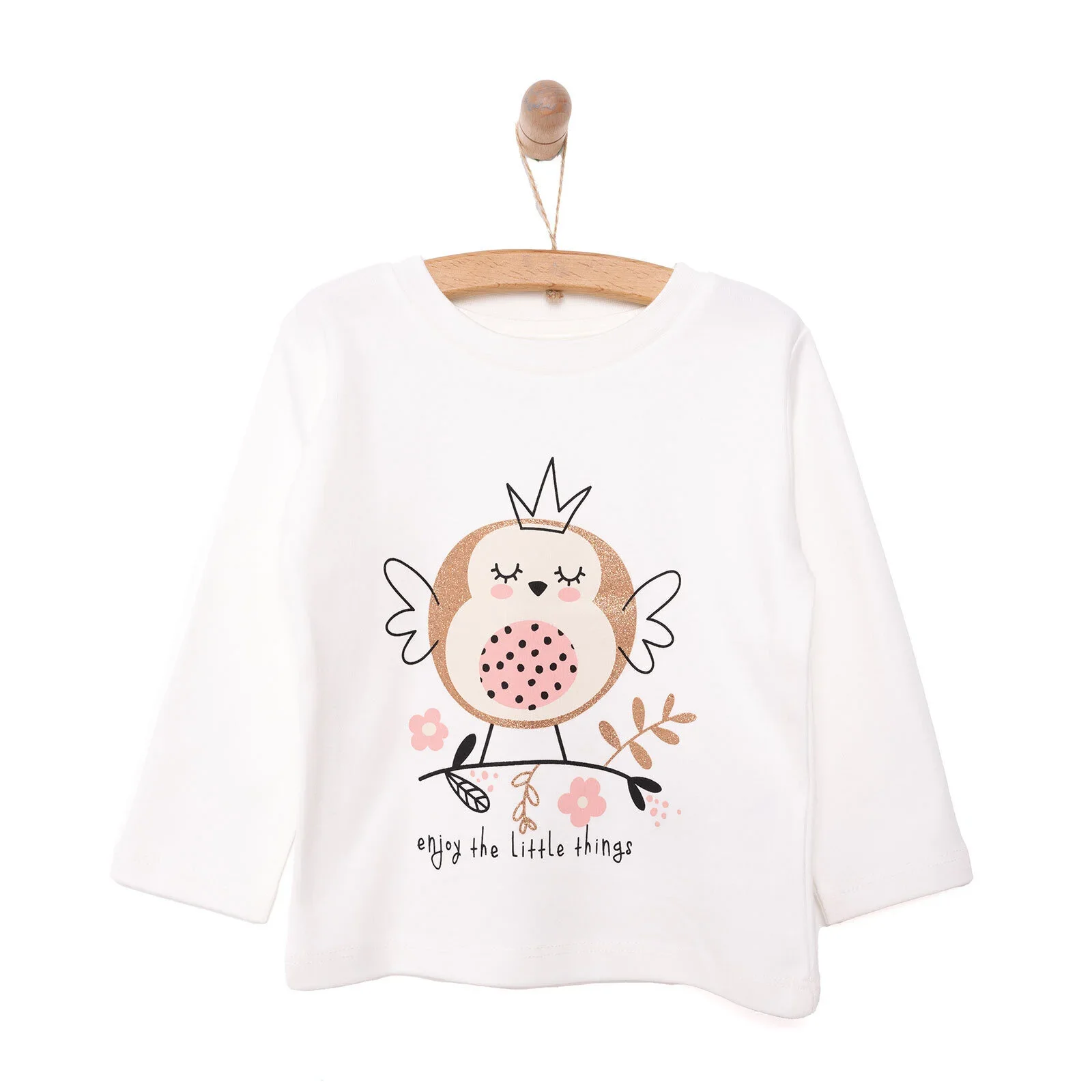 HelloBaby Baby Girl Long Sleeve T-shirt - Ecru - Image 3