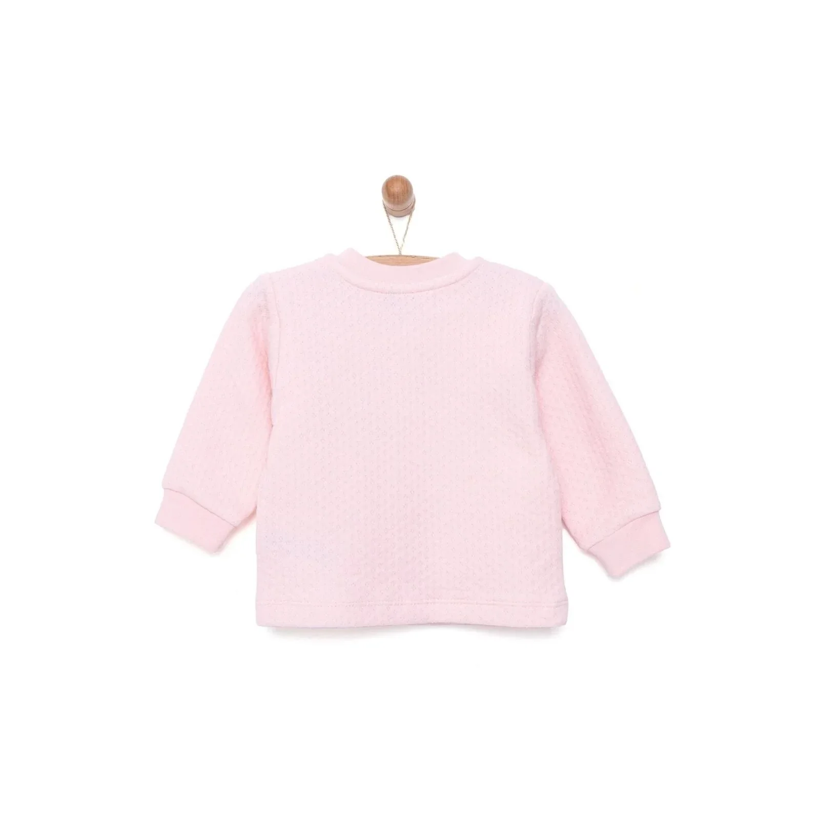 HelloBaby Baby Girl Quilted Cardigan - Light Pink - Image 2
