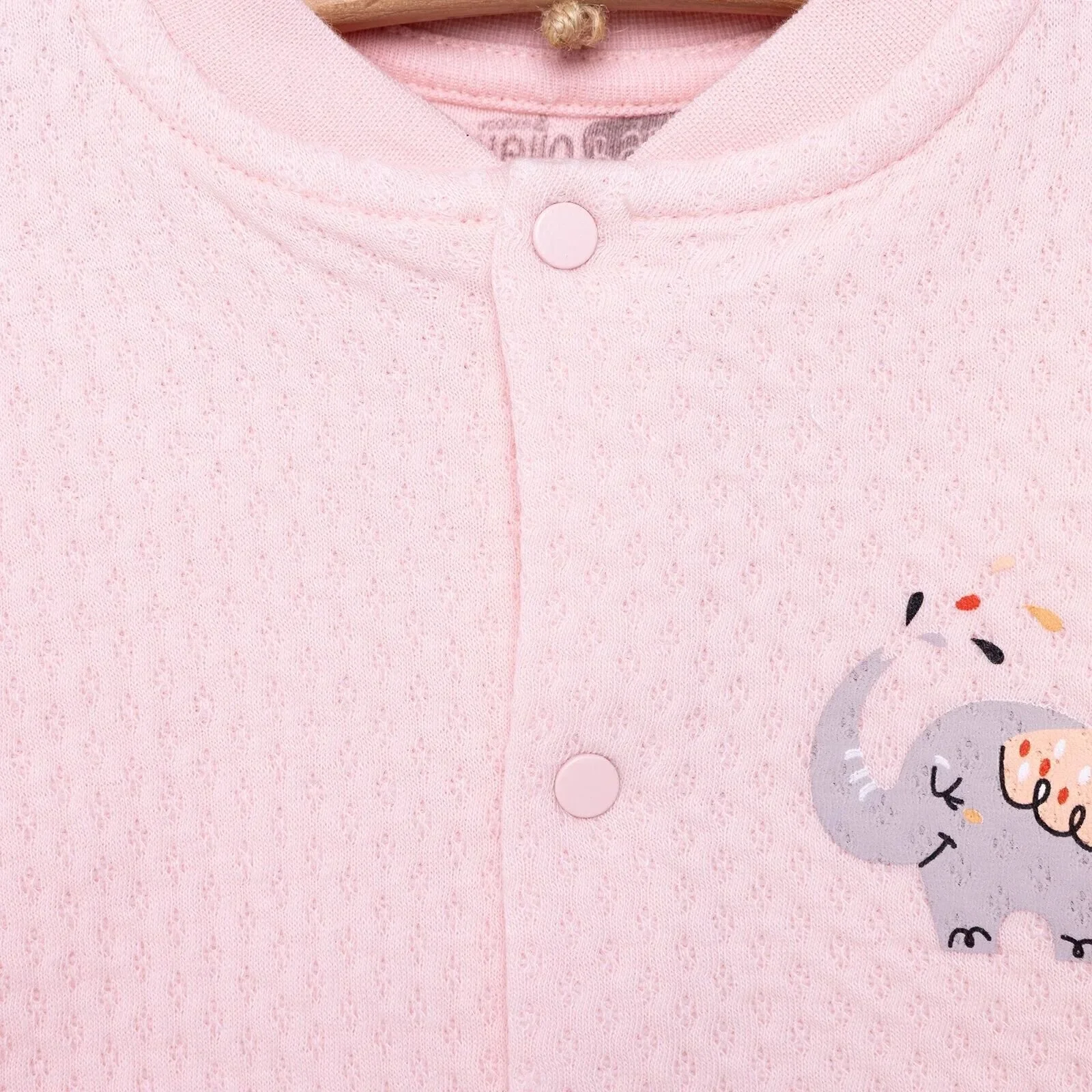 HelloBaby Baby Girl Quilted Cardigan - Light Pink - Image 6