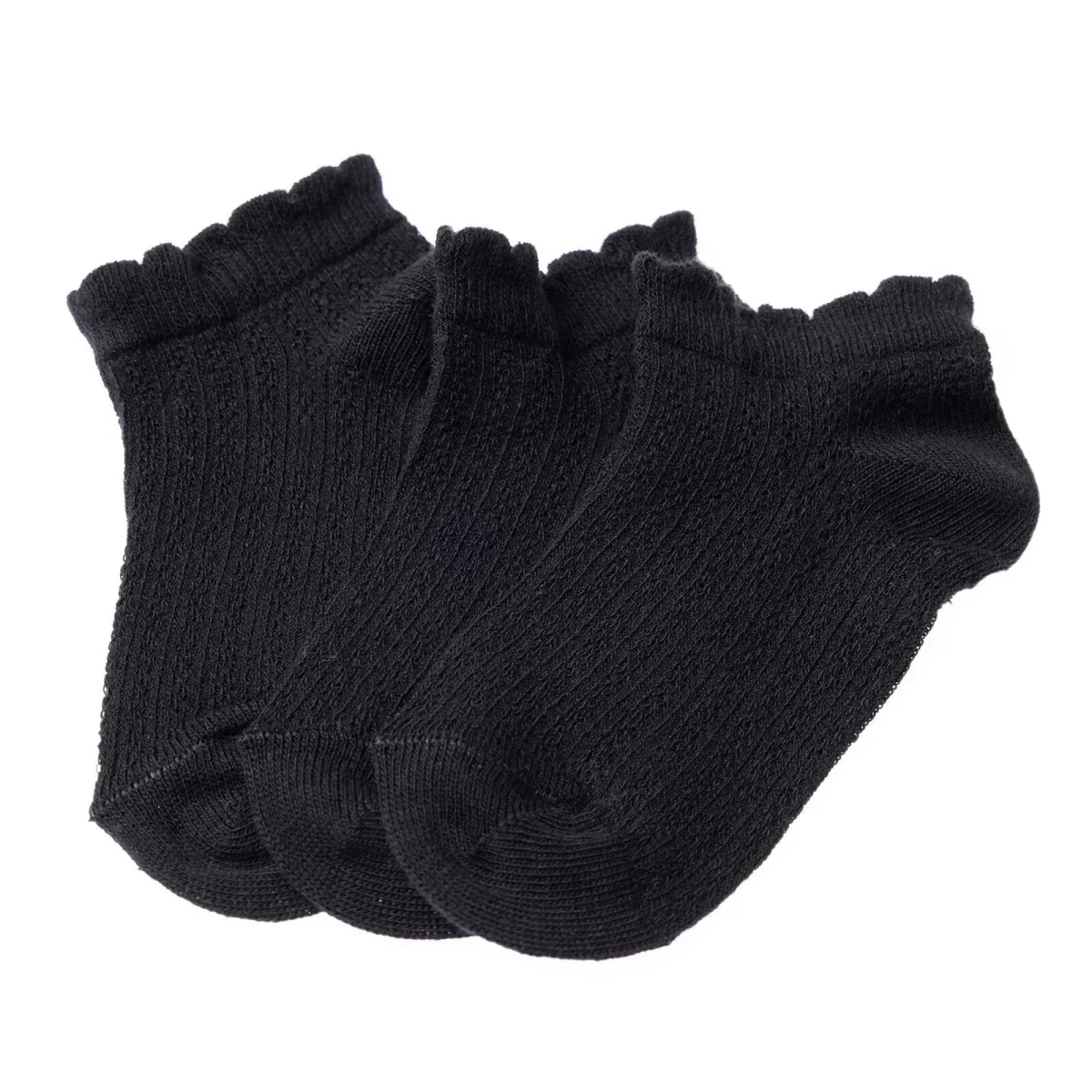 HelloBaby Baby Girl Socks 3 pcs - Black - Image 2