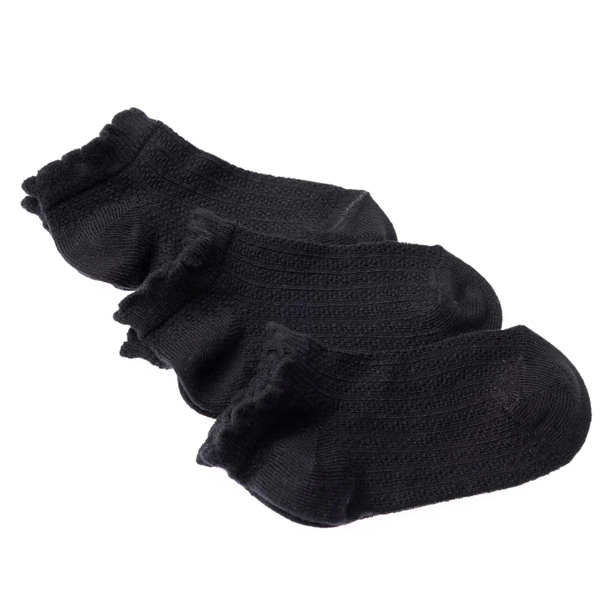 HelloBaby Baby Girl Socks 3 pcs - Black - Image 4