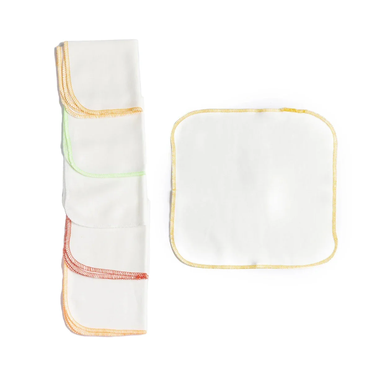 HelloBaby 6 Pack 100% Cotton Baby Washcloths - White - Image 5
