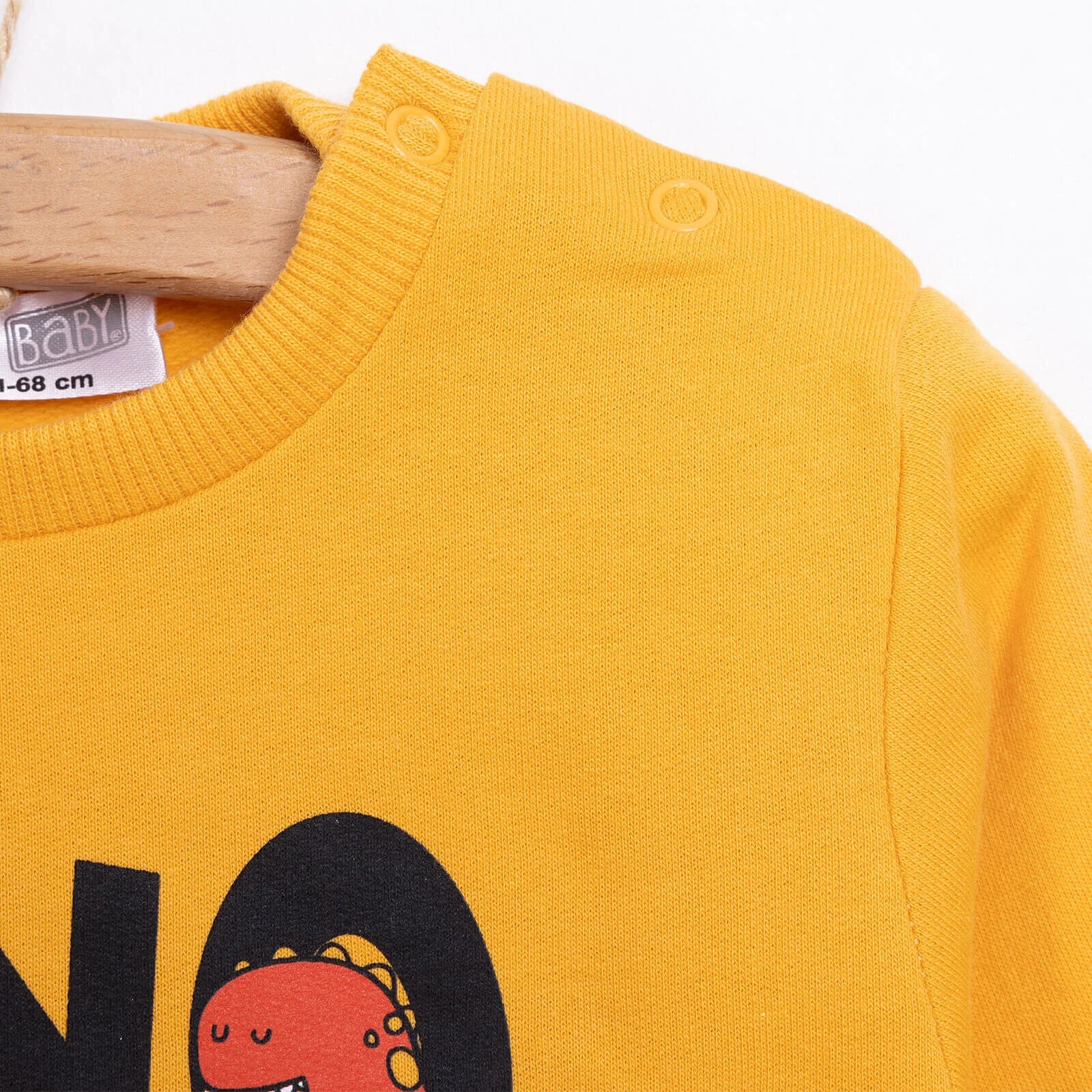 HelloBaby Baby Boy Dino Patterned Sweatshirt - Mustard - Image 2