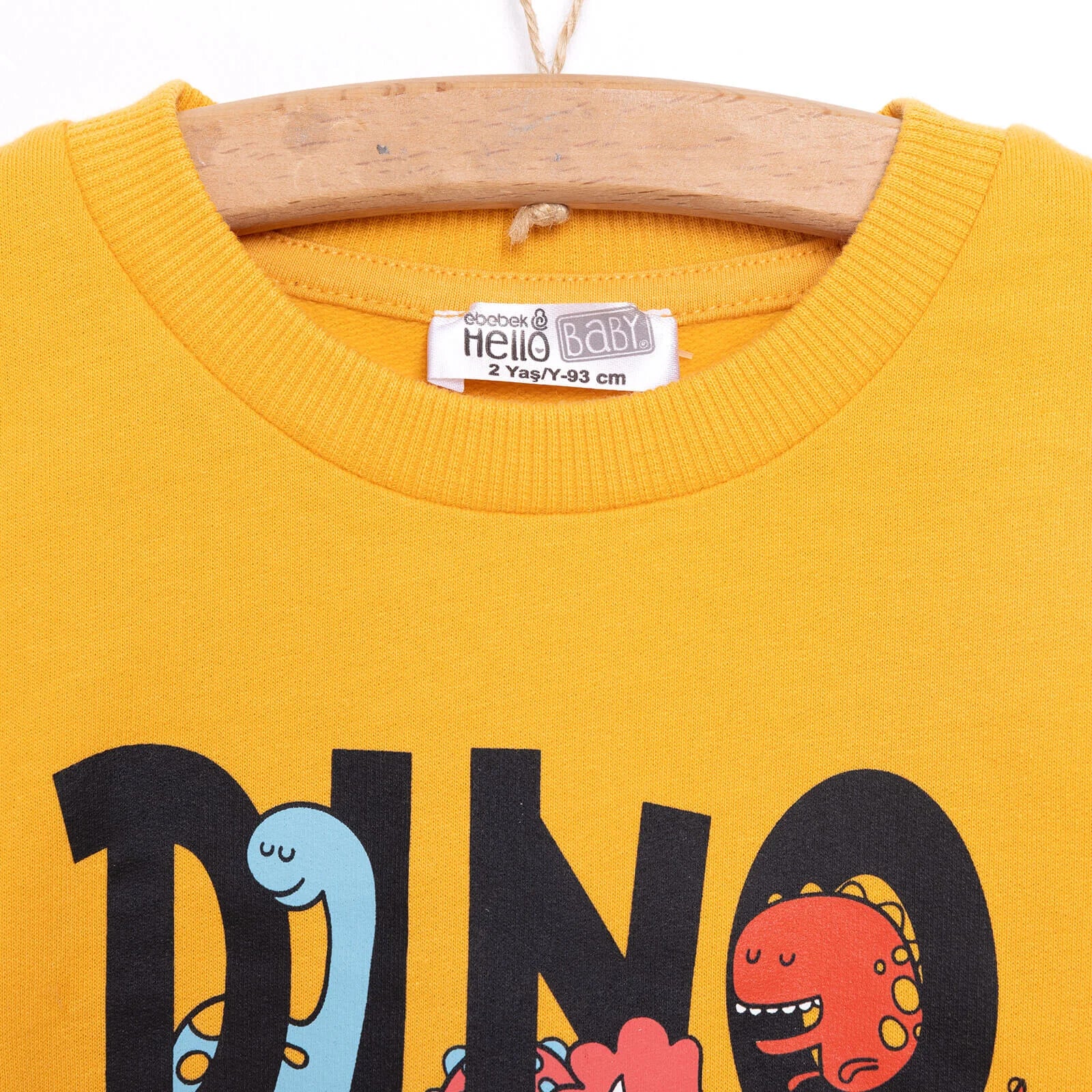 HelloBaby Baby Boy Dino Patterned Sweatshirt - Mustard - Image 6