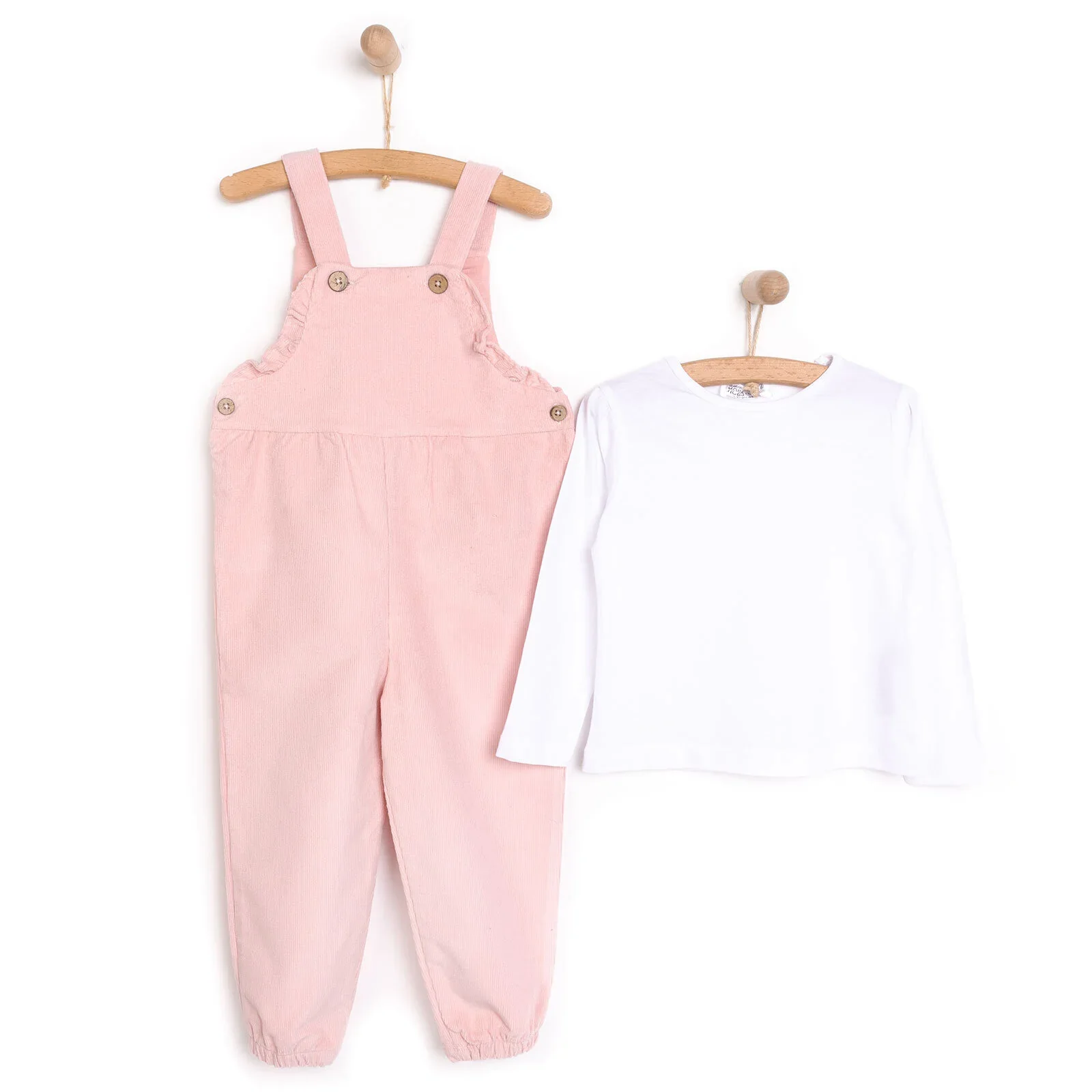 HelloBaby Basic Baby Girl Dungaree - Powder - Image 3