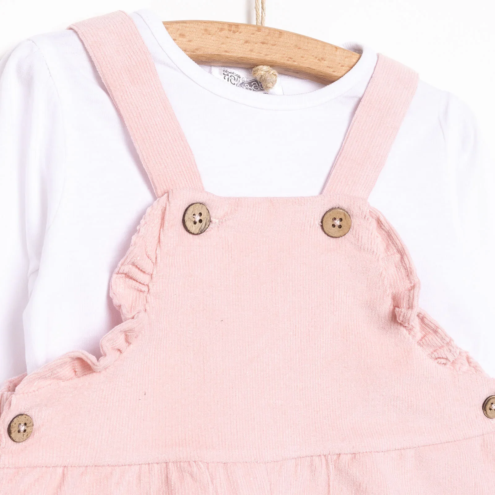 HelloBaby Basic Baby Girl Dungaree - Powder - Image 4