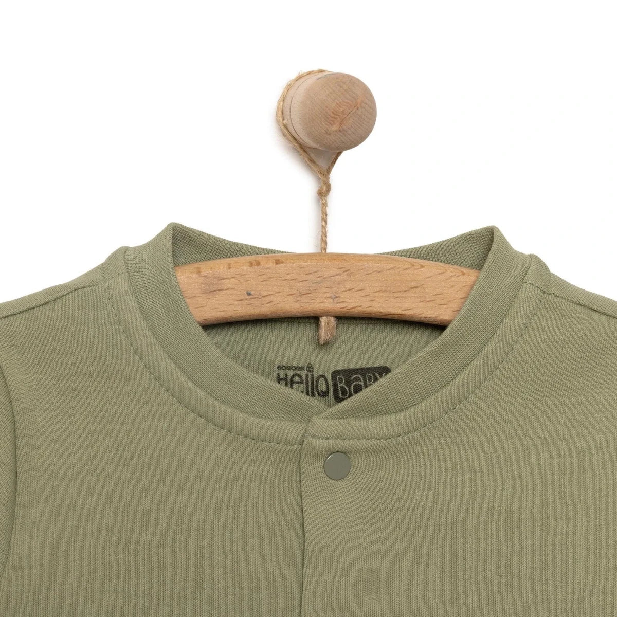 HelloBaby Basic Boy Cardigan - Khaki - Image 3