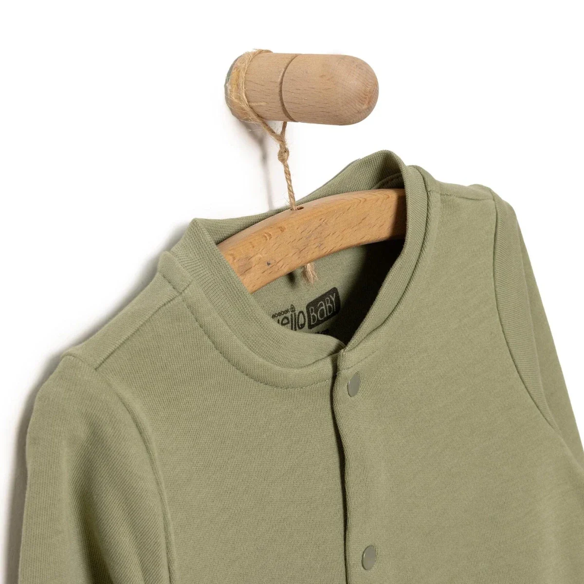 HelloBaby Basic Boy Cardigan - Khaki - Image 7