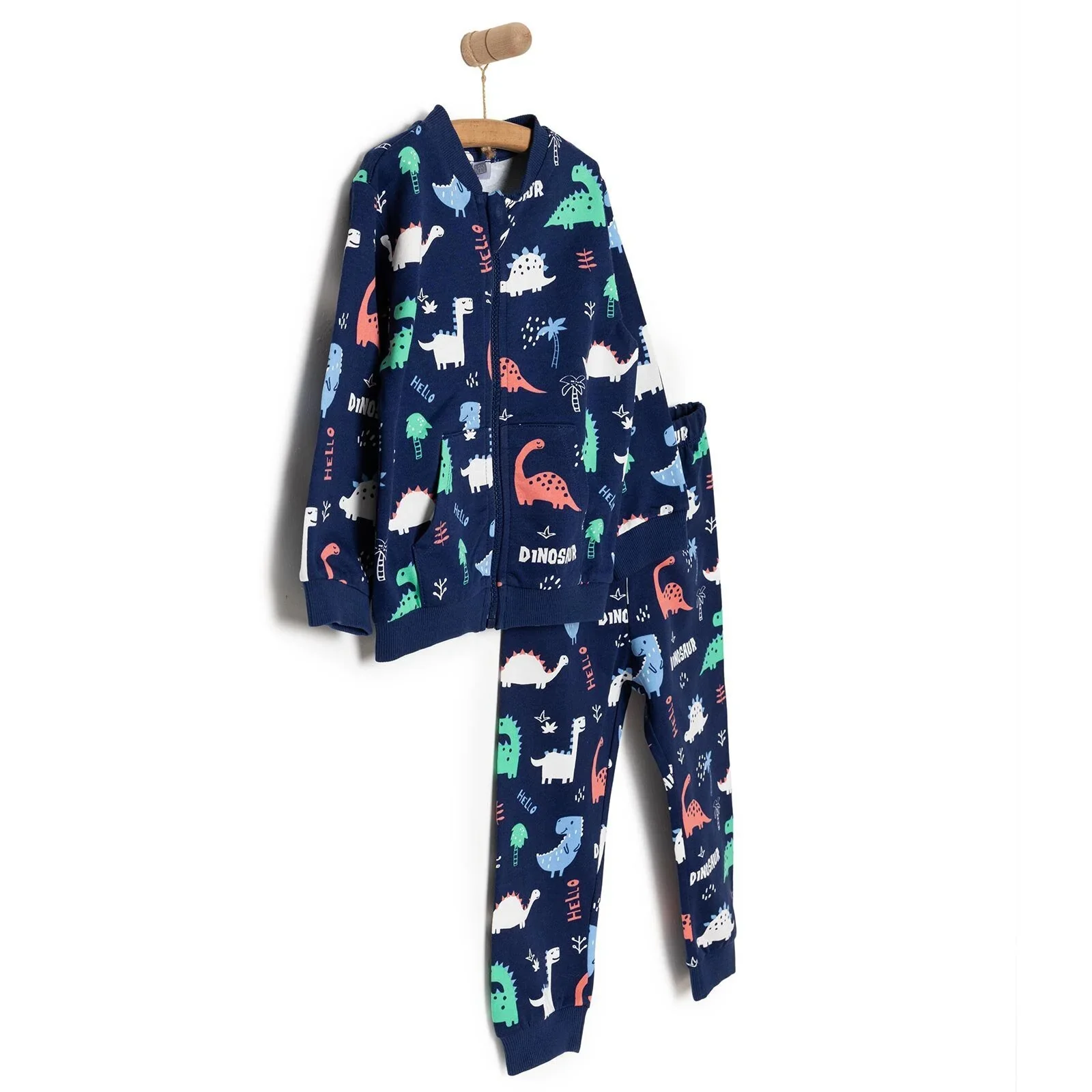 HelloBaby Basic Boy Dinosaur Patterned Jumpsuit - Printed - Image 2