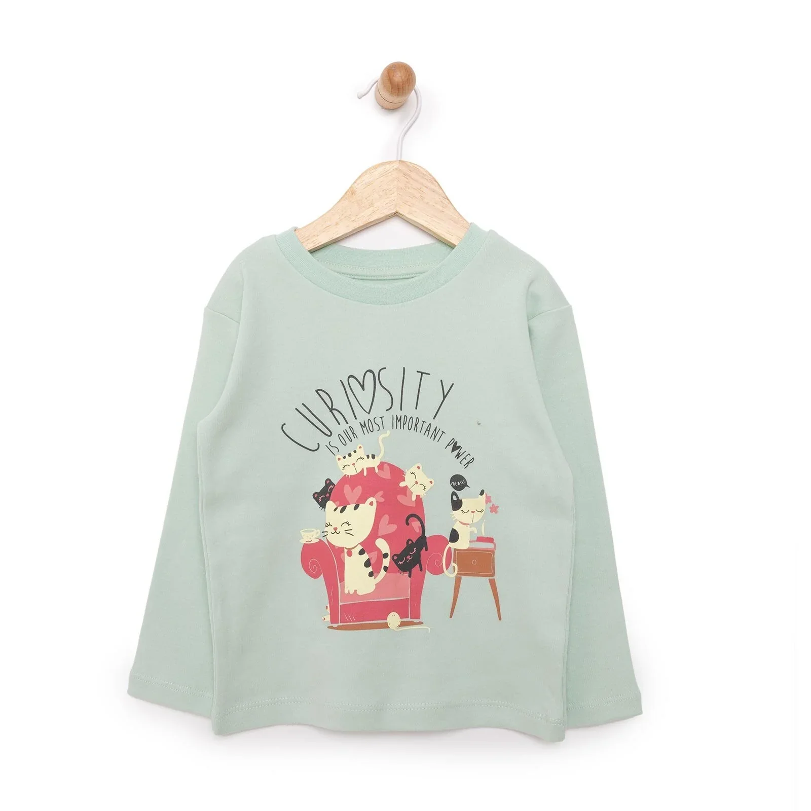 HelloBaby Basic Cat Printed Interlock Long Sleeve T-Shirt - Multicolour - Image 5