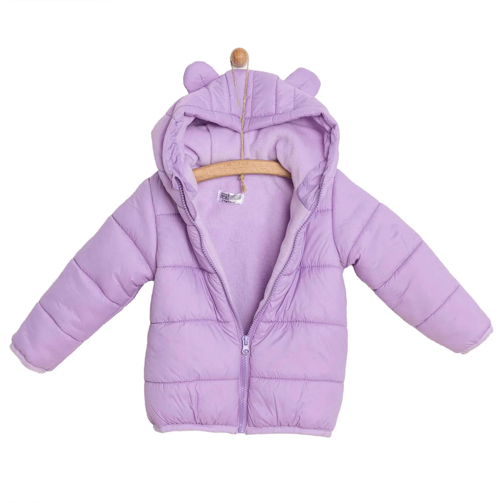 HelloBaby Basic Eared Hoodie Coat - Lilac - Image 2