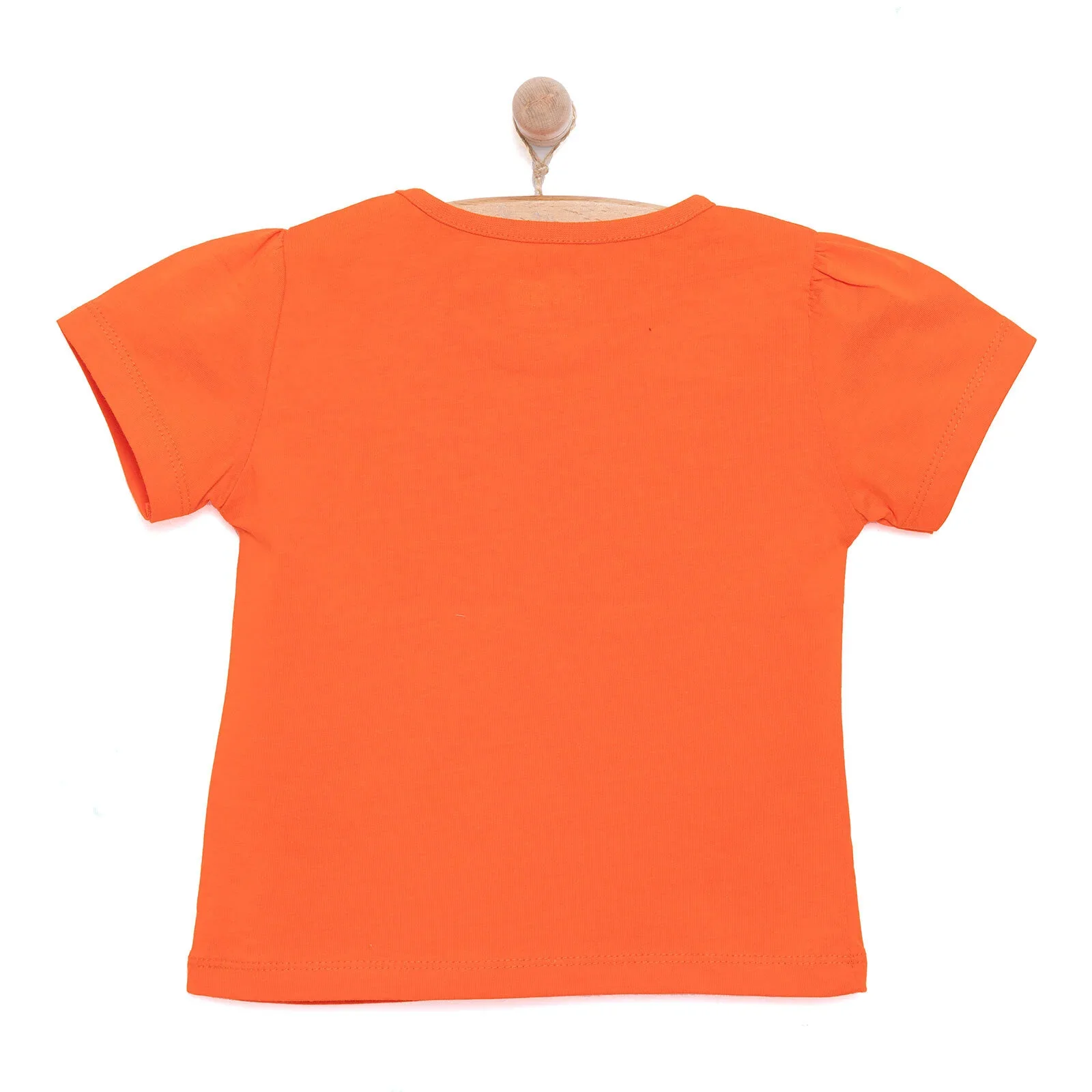 HelloBaby Basic Girl Daisy Patterned T-shirt - Coral - Image 2