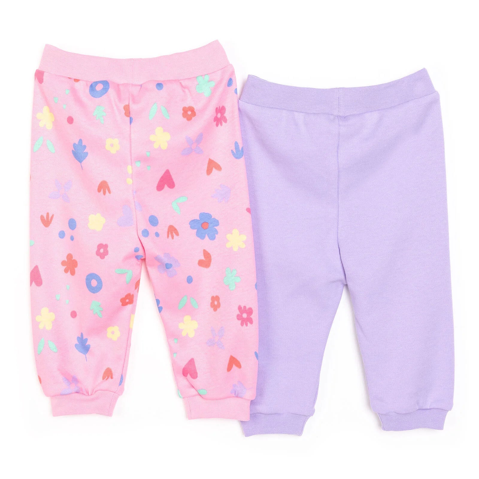 HelloBaby Basic Girl Flower Patterned Footed Bottom 2 pcs - Pink - Image 2