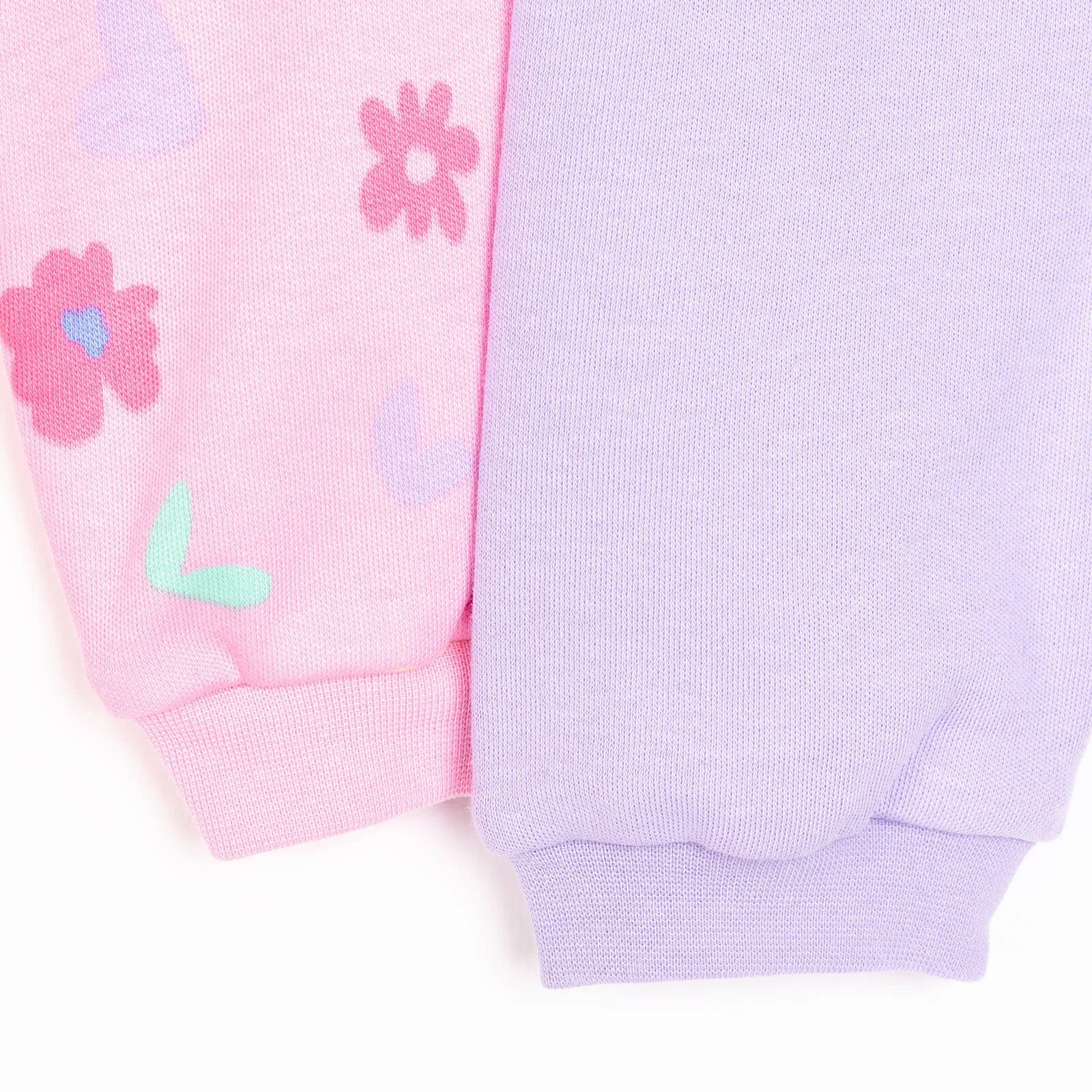HelloBaby Basic Girl Flower Patterned Footed Bottom 2 pcs - Pink - Image 5