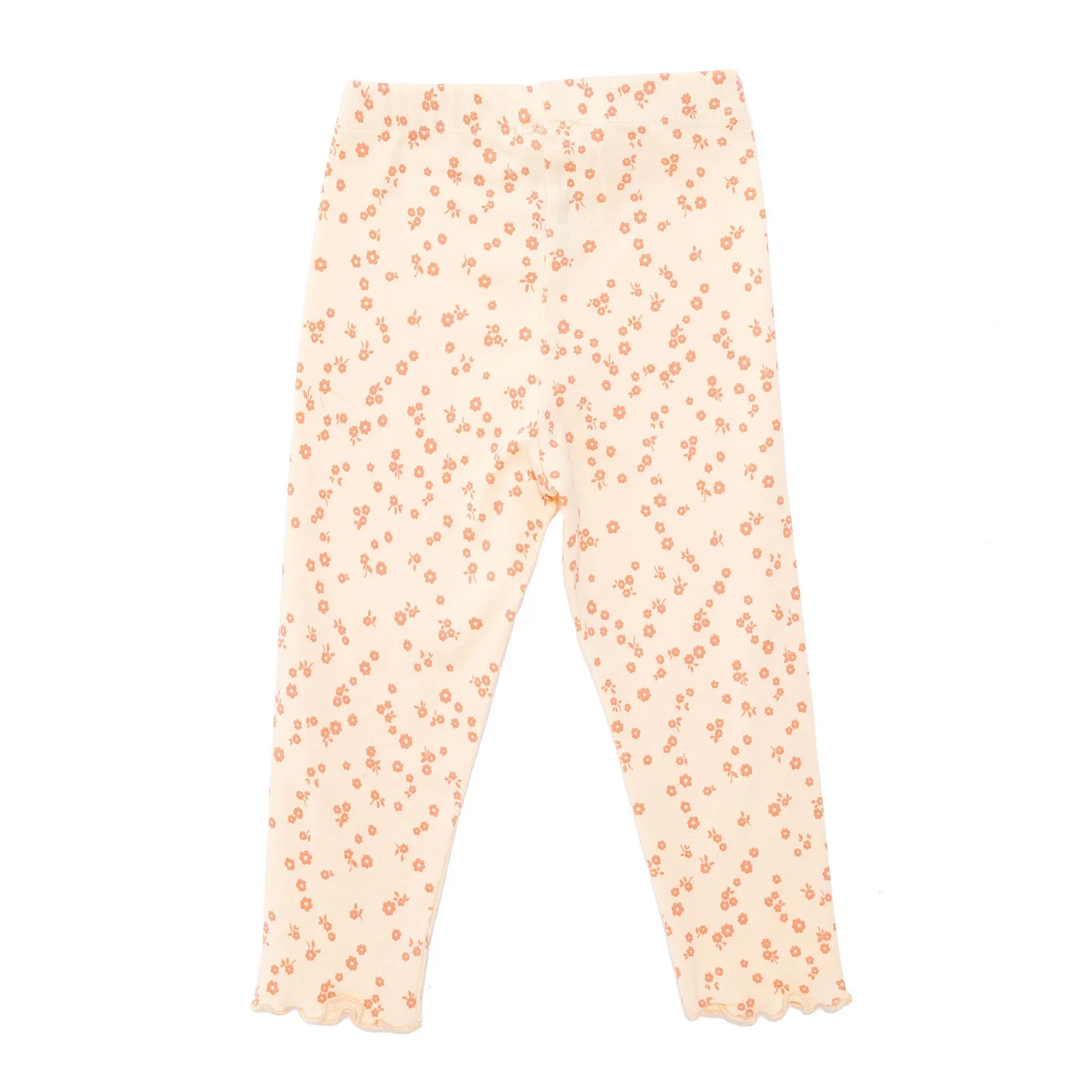 HelloBaby Basic Girl Flowers Patterns Leggings - Light Yellow - Image 2