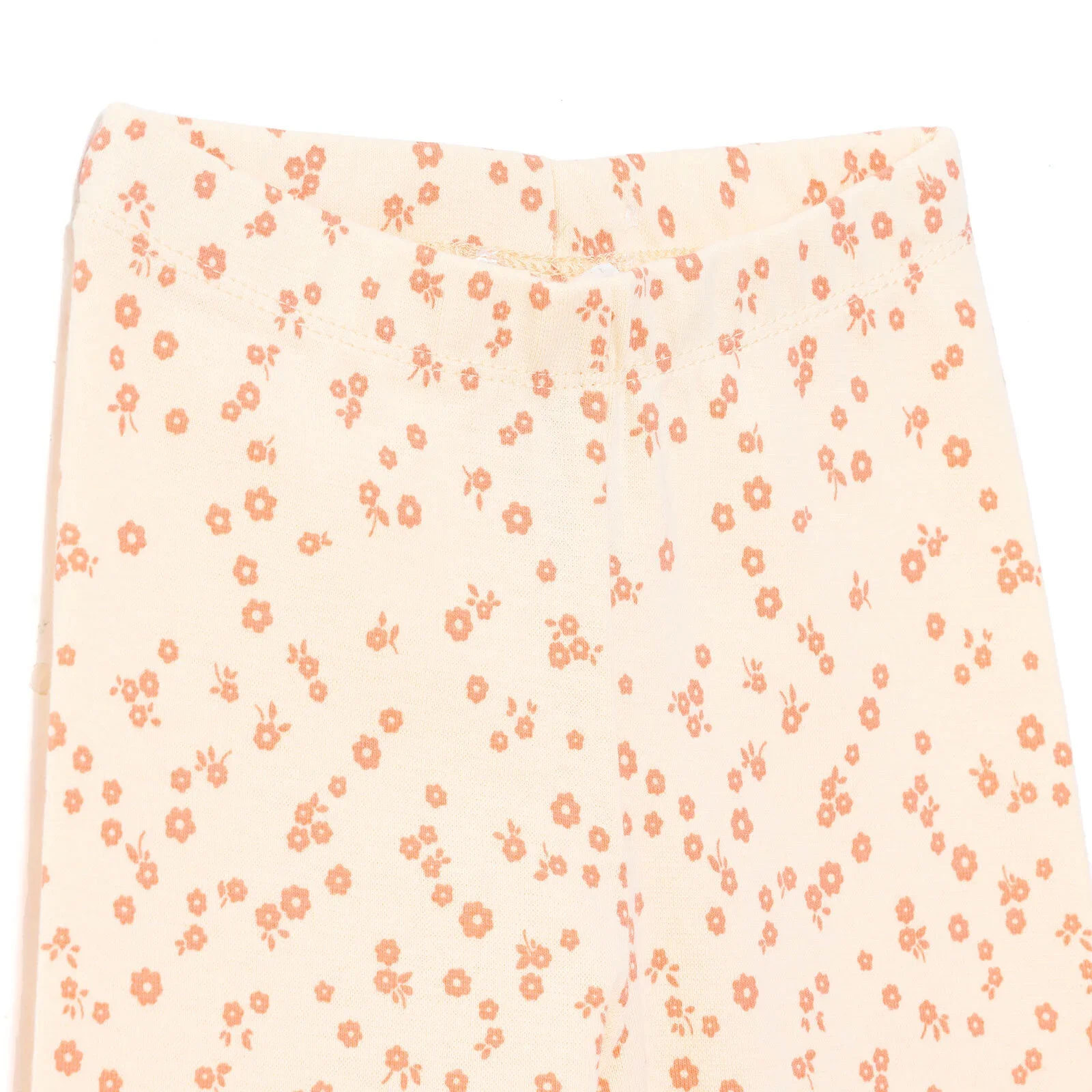 HelloBaby Basic Girl Flowers Patterns Leggings - Light Yellow - Image 3