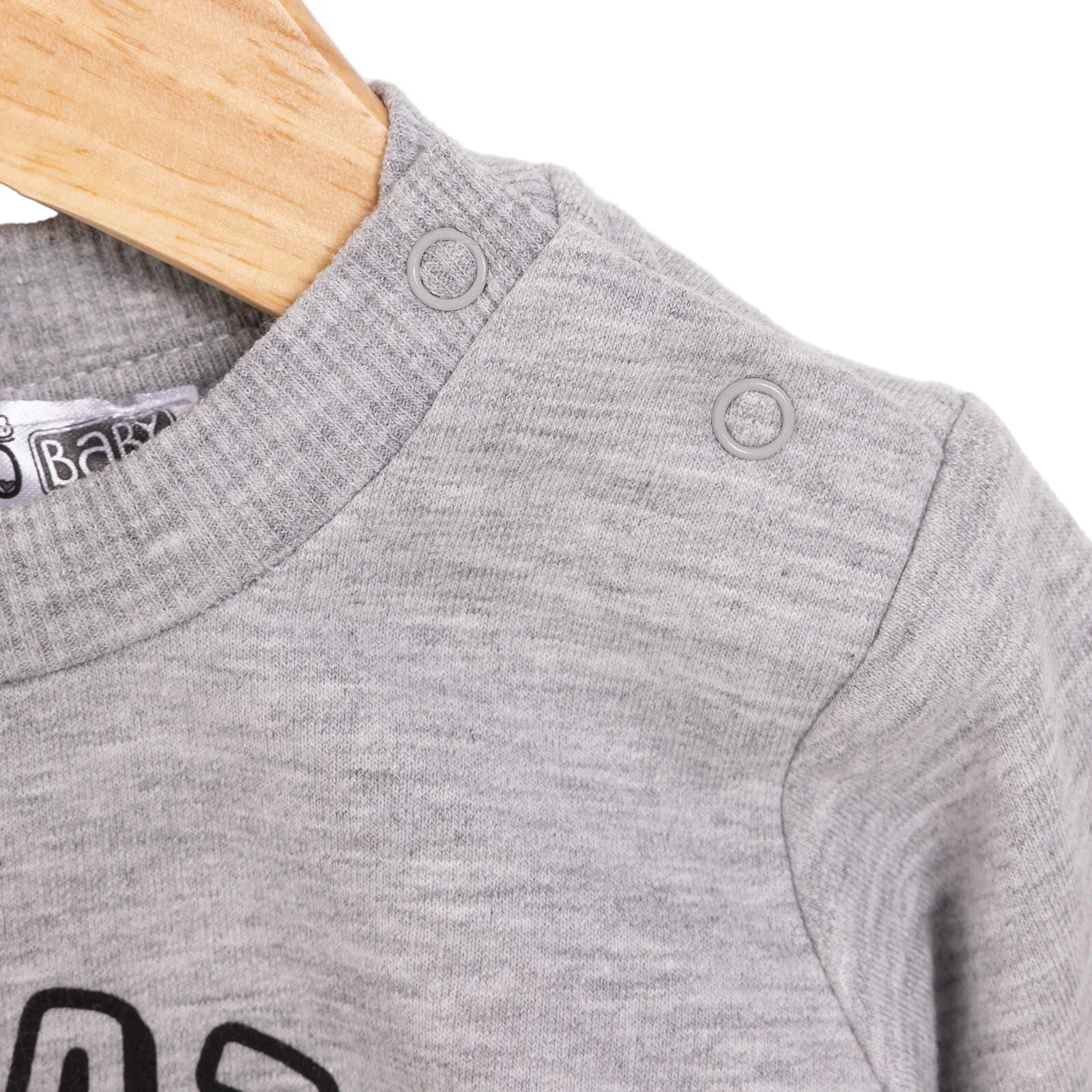 HelloBaby Basic Low Raised Dinokater Printed Sweatshirt - Grey Melange - Image 4