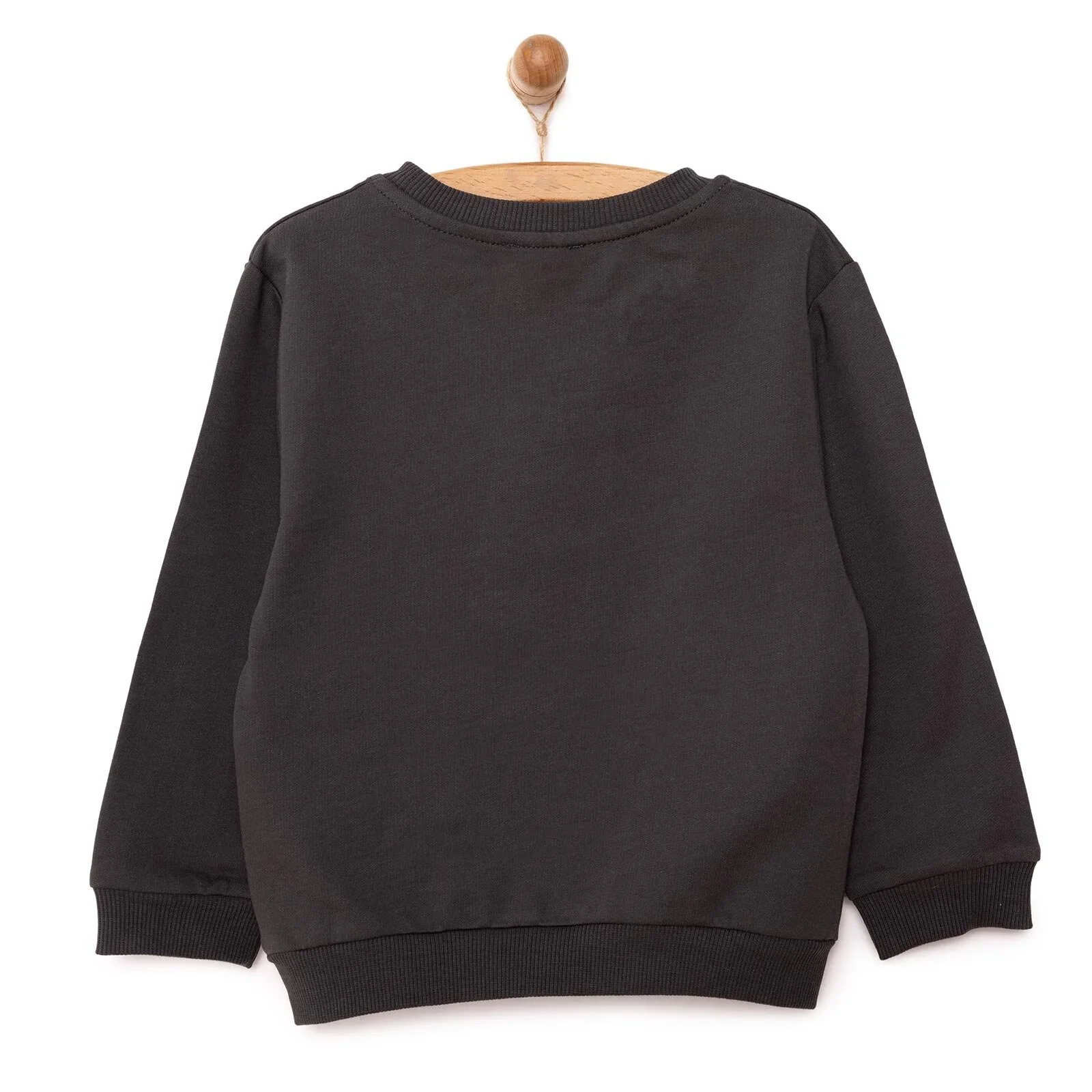 HelloBaby Basic Low Raised Lion Printed Sweatshirt - Dark Grey - Image 2