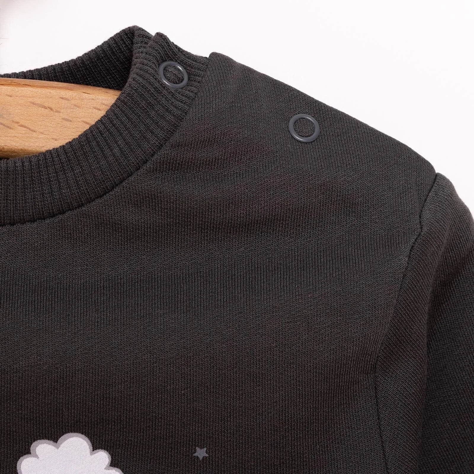 HelloBaby Basic Low Raised Lion Printed Sweatshirt - Dark Grey - Image 4