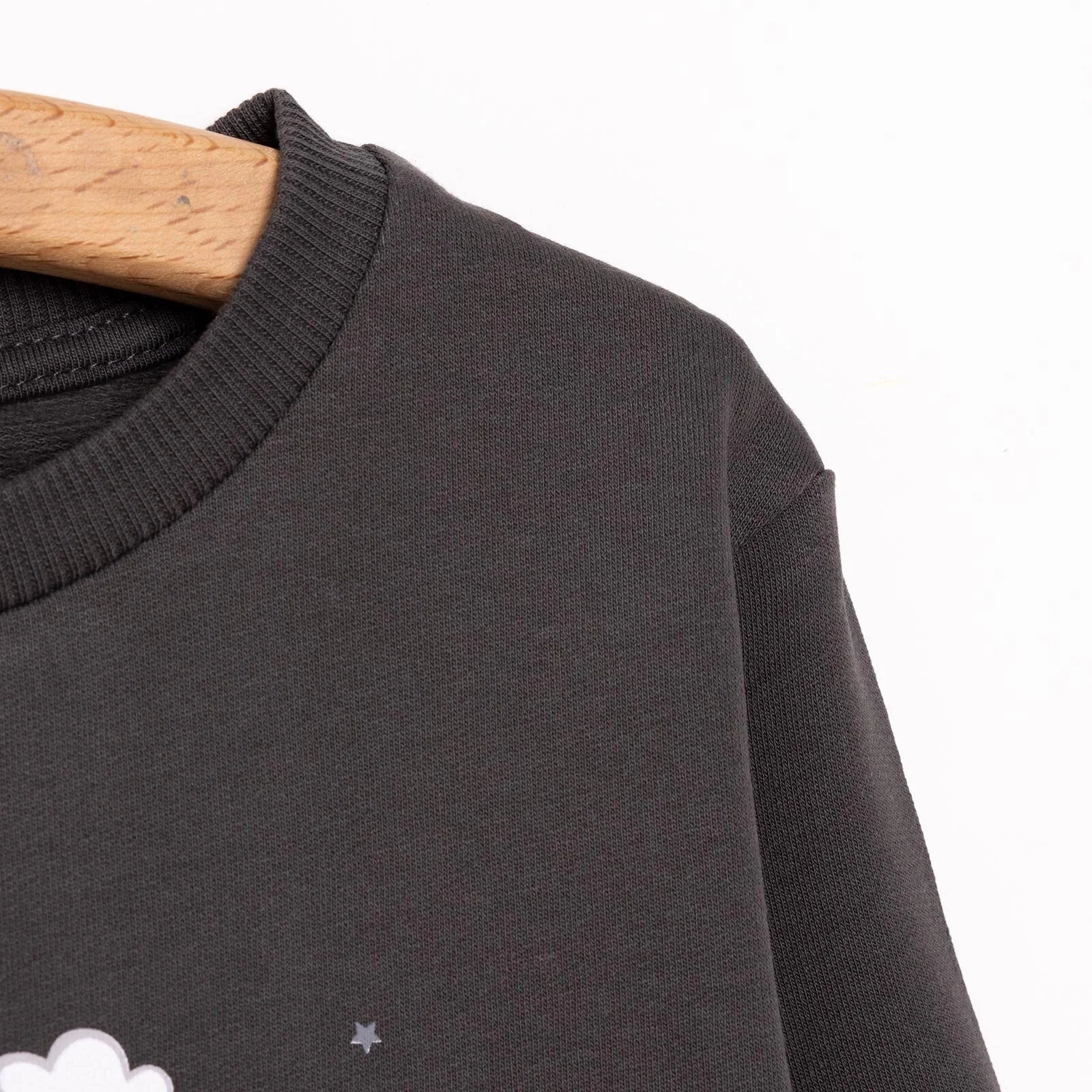 HelloBaby Basic Low Raised Lion Printed Sweatshirt - Dark Grey - Image 8