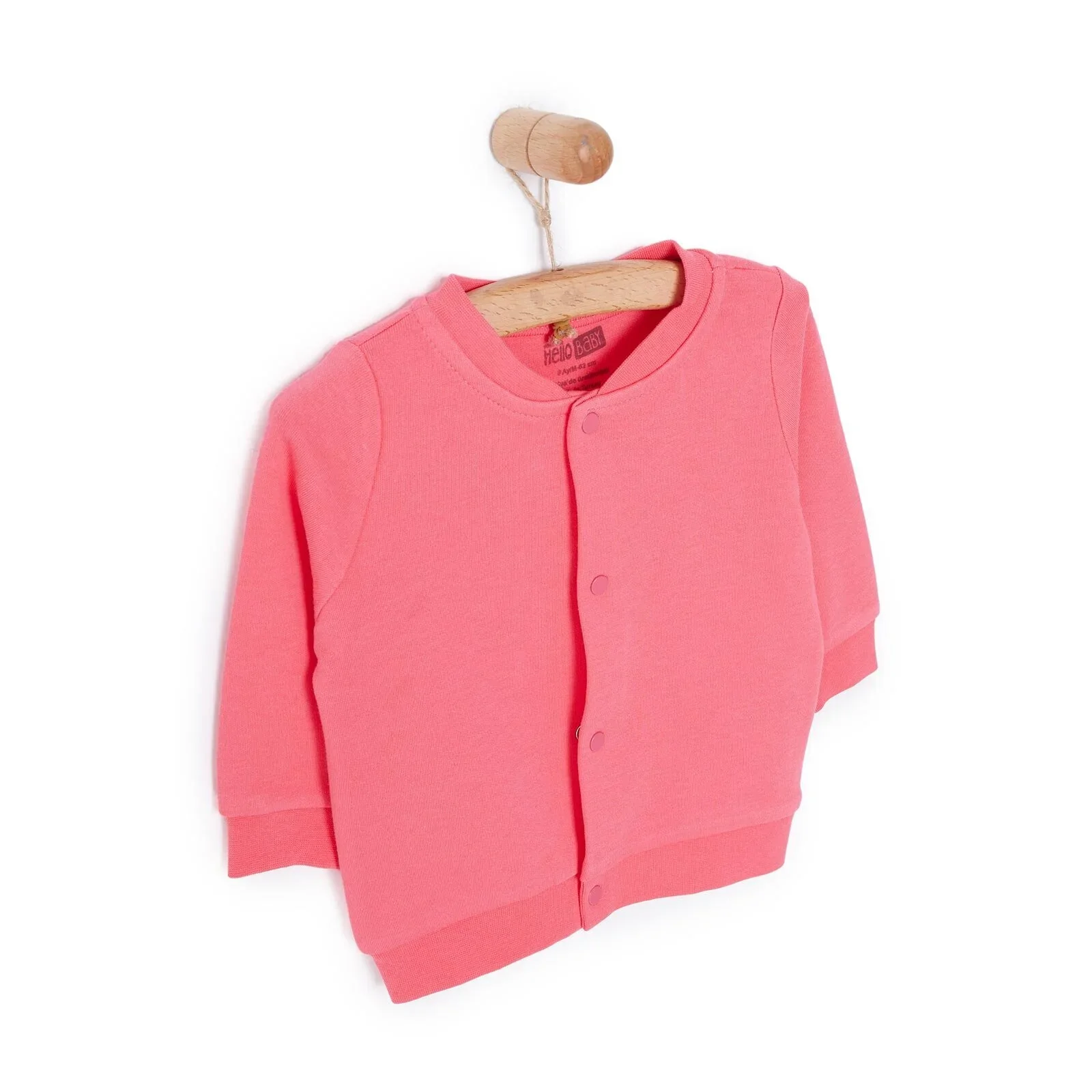 HelloBaby Basic Rib Cardigan - Dark Pink - Image 8