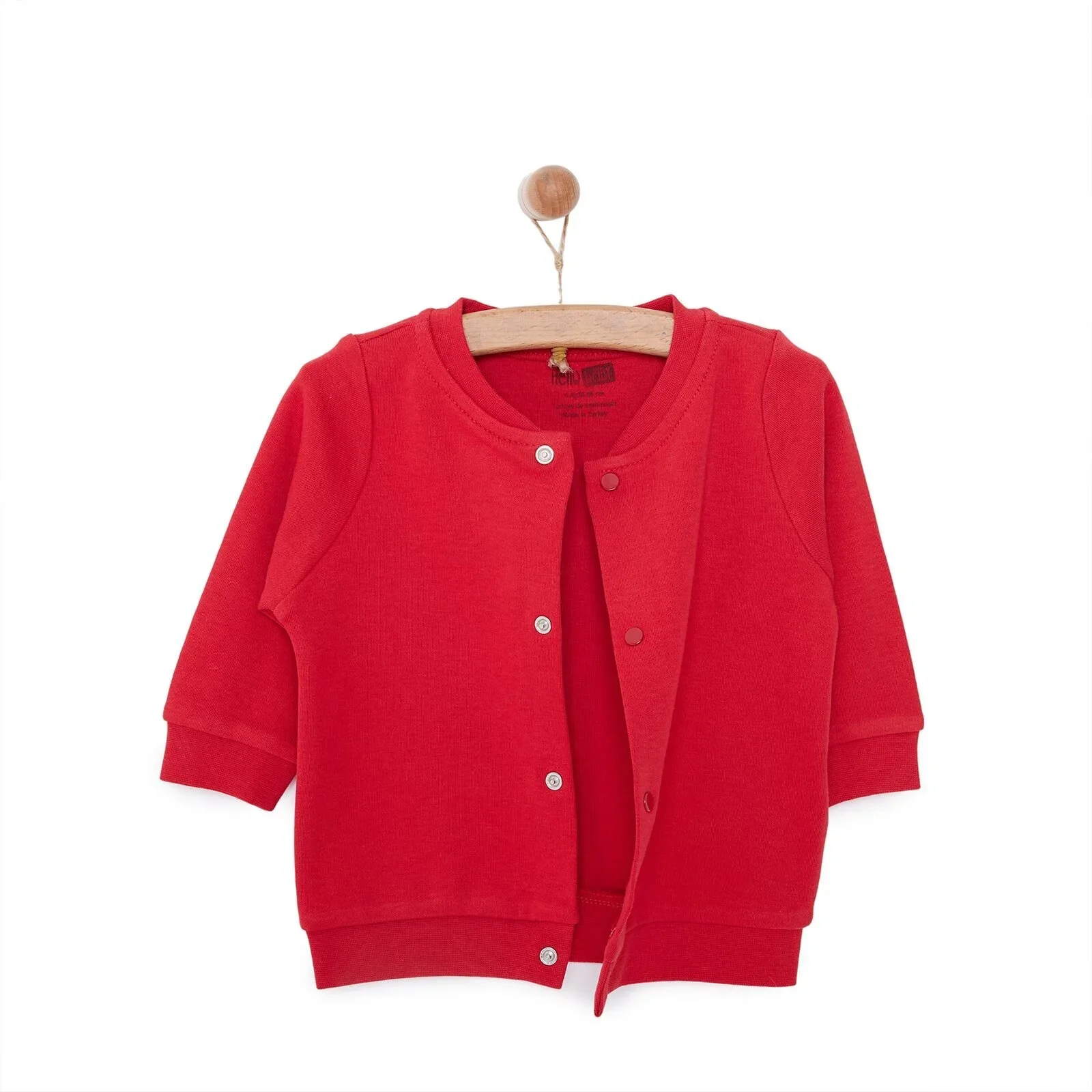 HelloBaby Basic Rib Cardigan - Red - Image 7