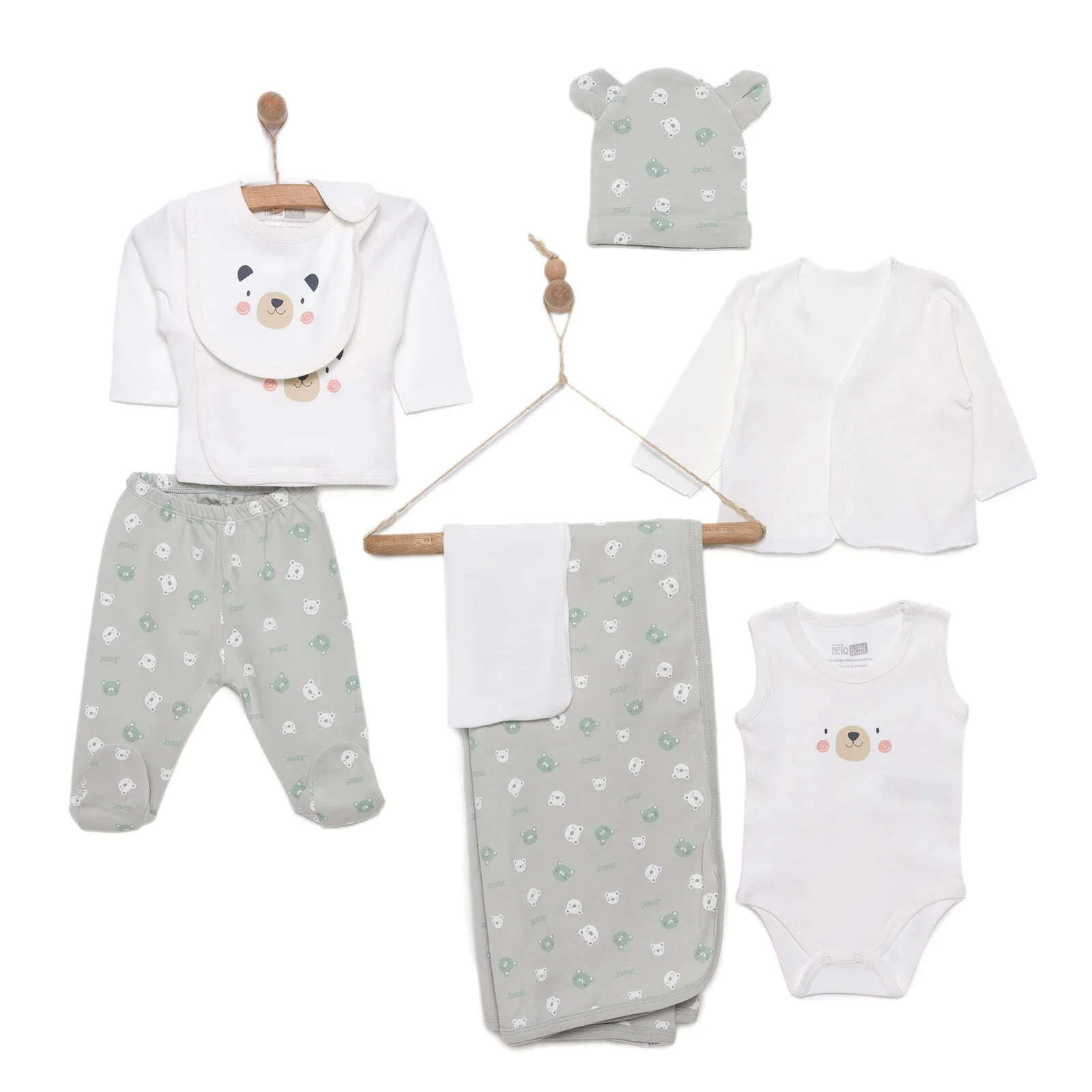 HelloBaby Boy 10pcs Newborn Set - Green - Image 3