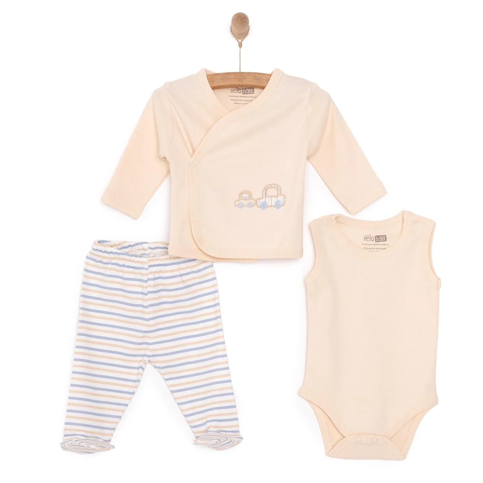 HelloBaby Boy 10 piece Newborn Set - Ecru - Image 7