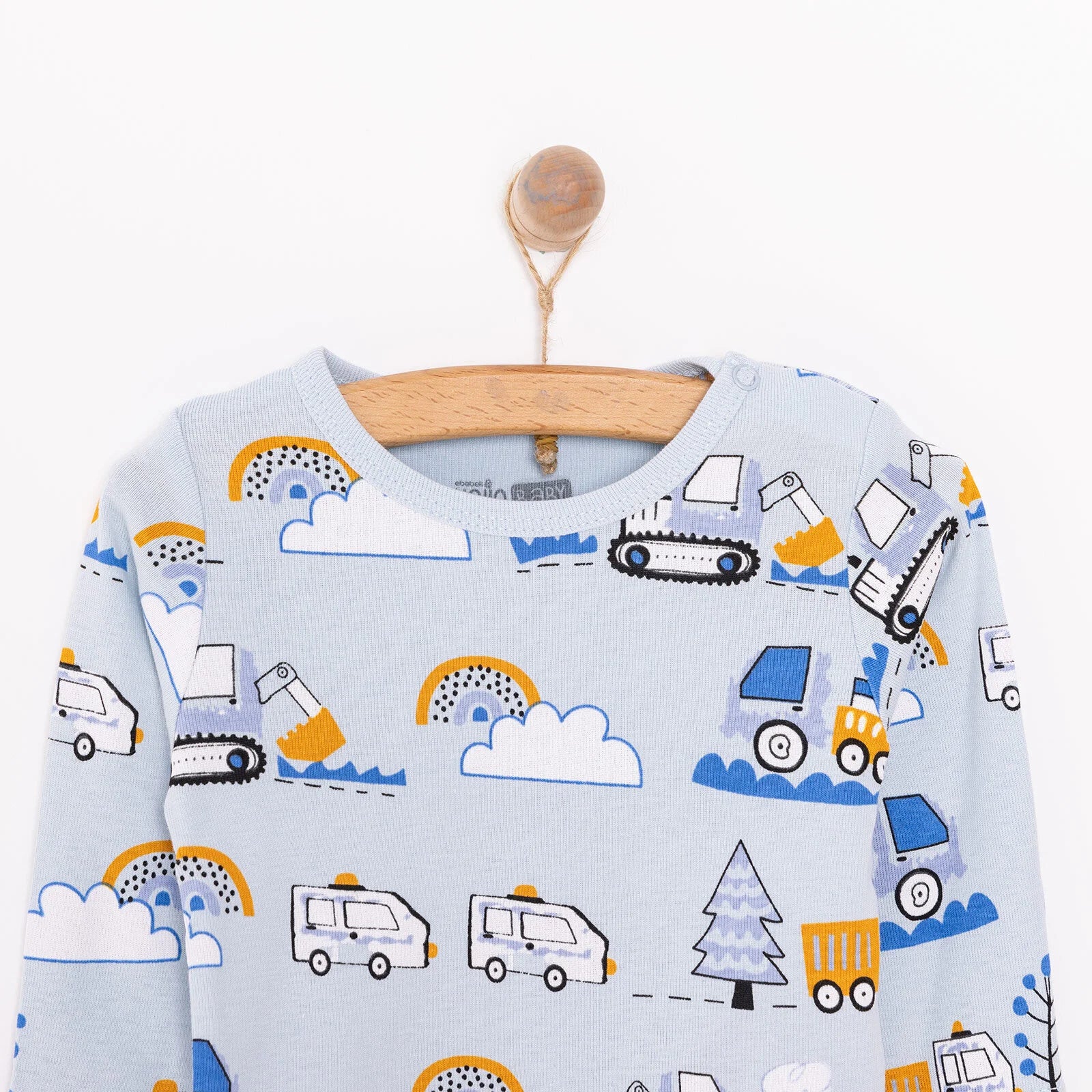 HelloBaby Boy 2-Pack Long Sleeve Bodysuit - Blue - Image 5