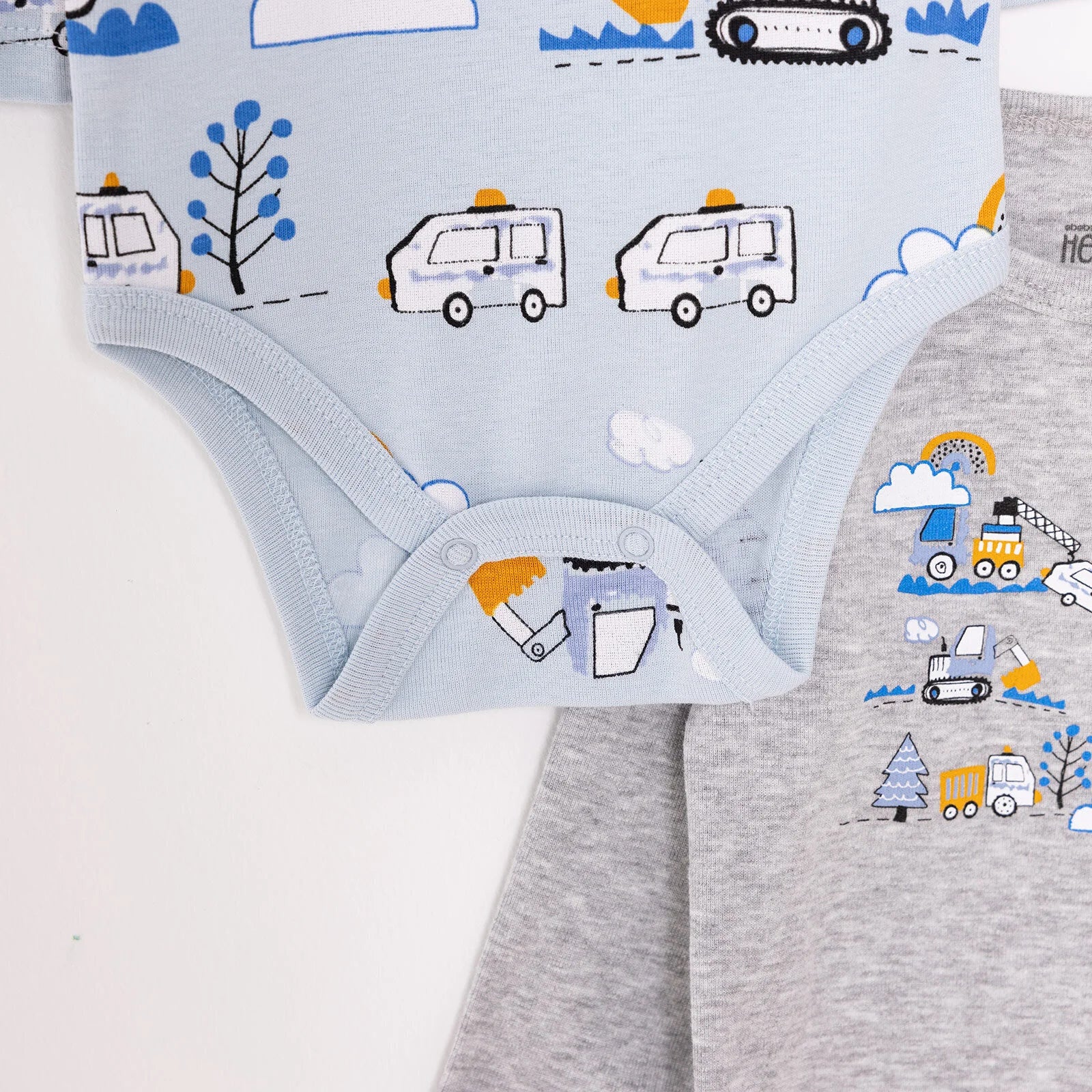 HelloBaby Boy 2-Pack Long Sleeve Bodysuit - Blue - Image 8