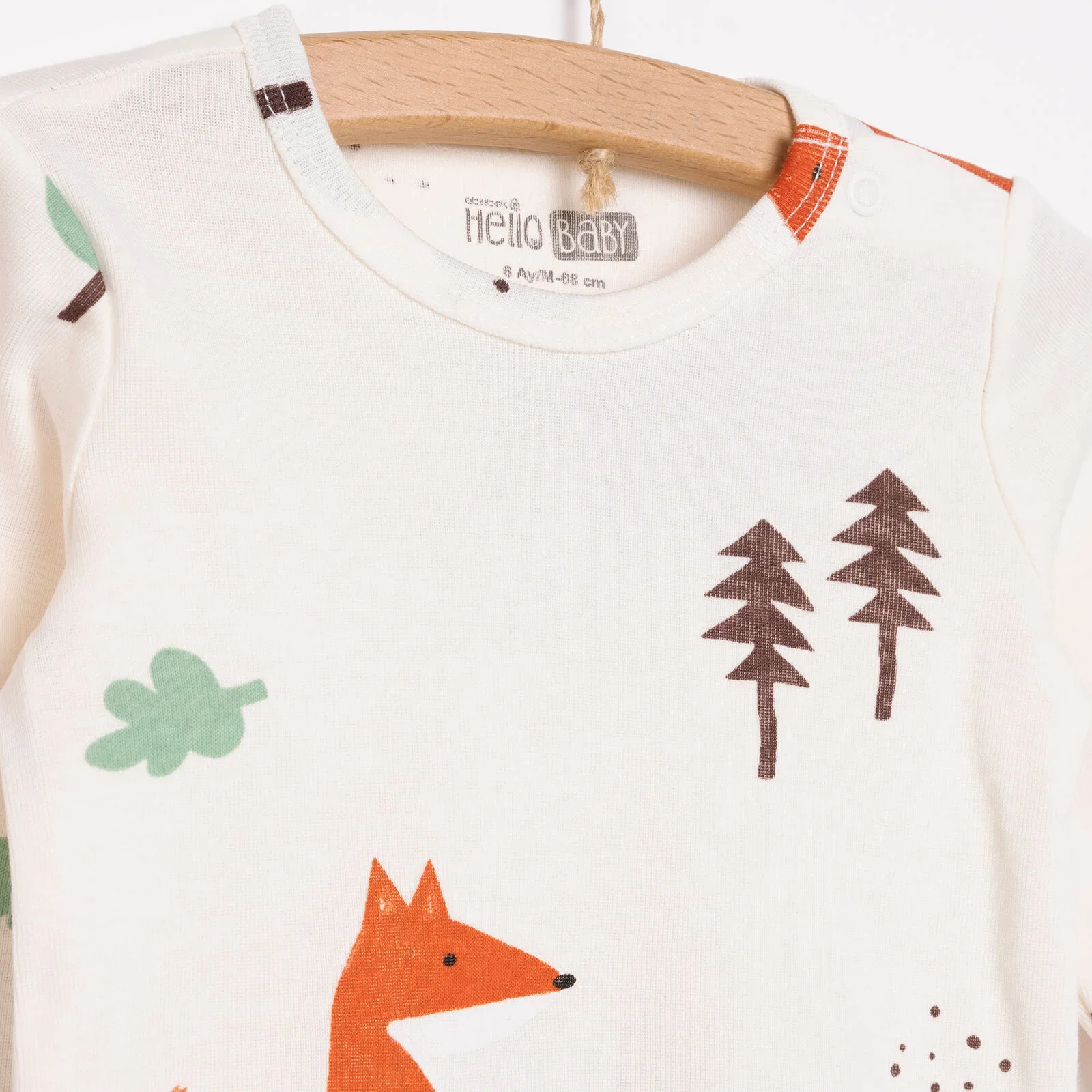 HelloBaby Boy 2-Pack Long Sleeve Bodysuit - Beige - Image 4