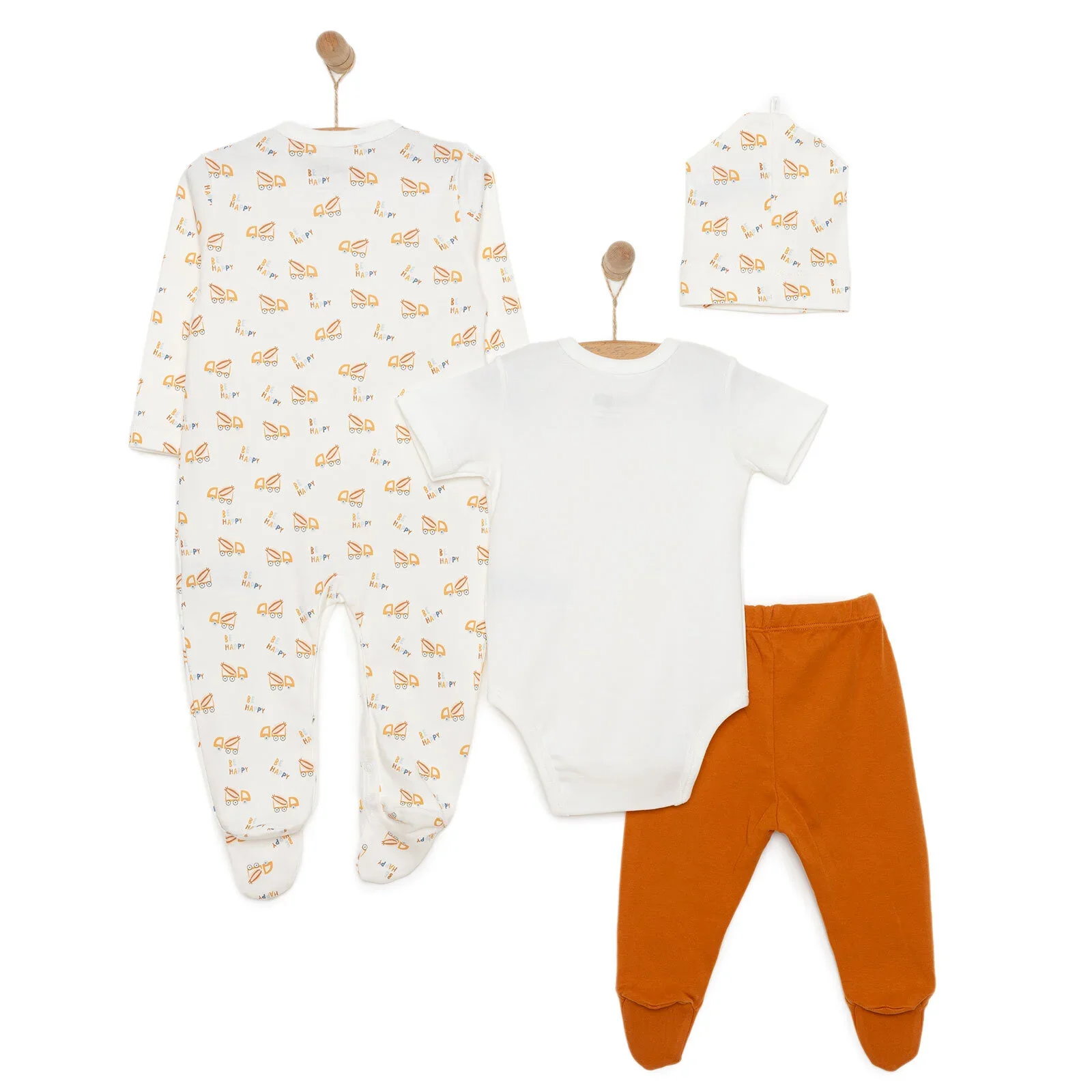 HelloBaby Boy Newborn Set 4 pcs - Dark Orange - Image 2