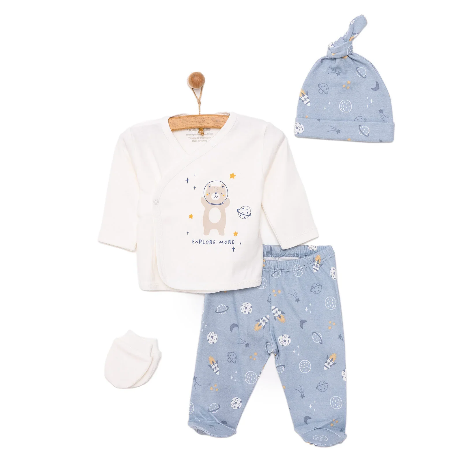 HelloBaby Boy 5 Piece Newborn Gift Set - Blue - Image 4