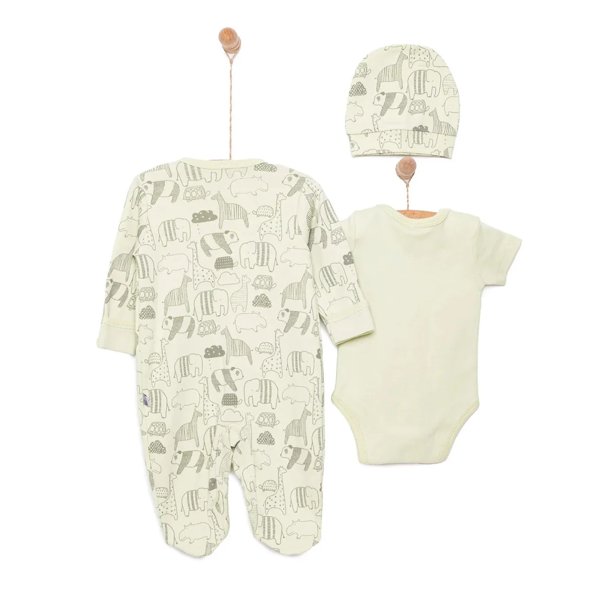 HelloBaby Boy Jumpsuit-Body-Hat - Green - Image 2