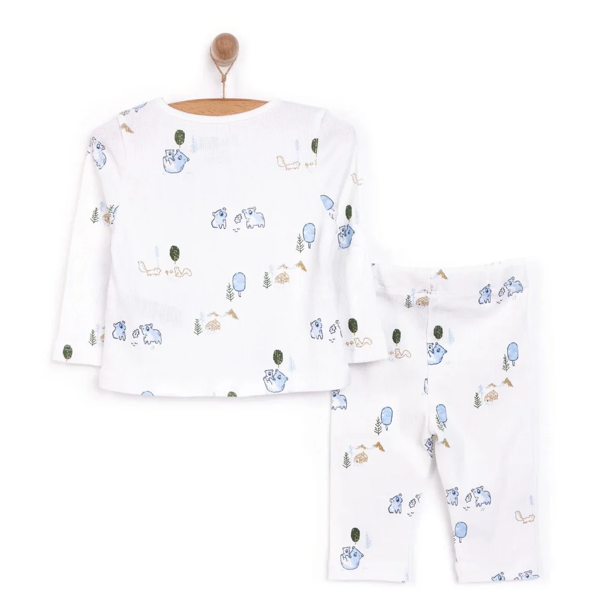 HelloBaby Boy Long Sleeve Pyjamas Set - Ecru - Image 2