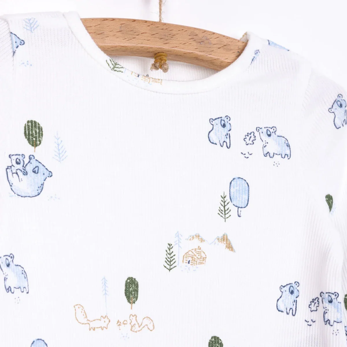 HelloBaby Boy Long Sleeve Pyjamas Set - Ecru - Image 3