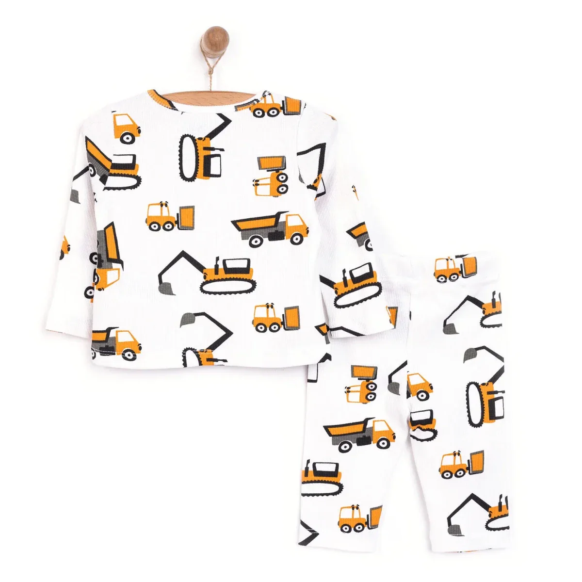 HelloBaby Boy Long Sleeve Pyjamas Set - Ecru - Image 2