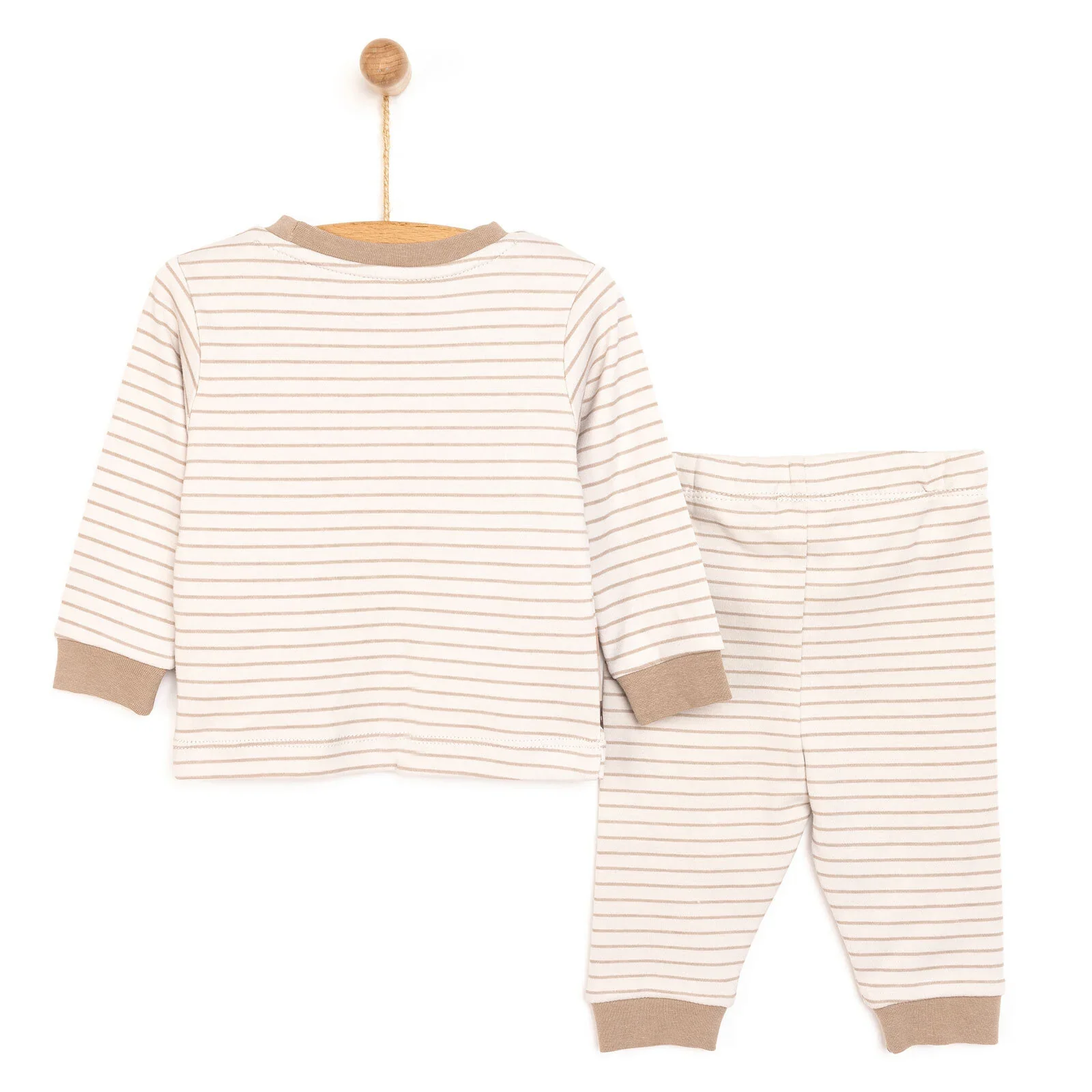 HelloBaby Boy Long Sleeve Pyjamas Set - Beige - Image 2